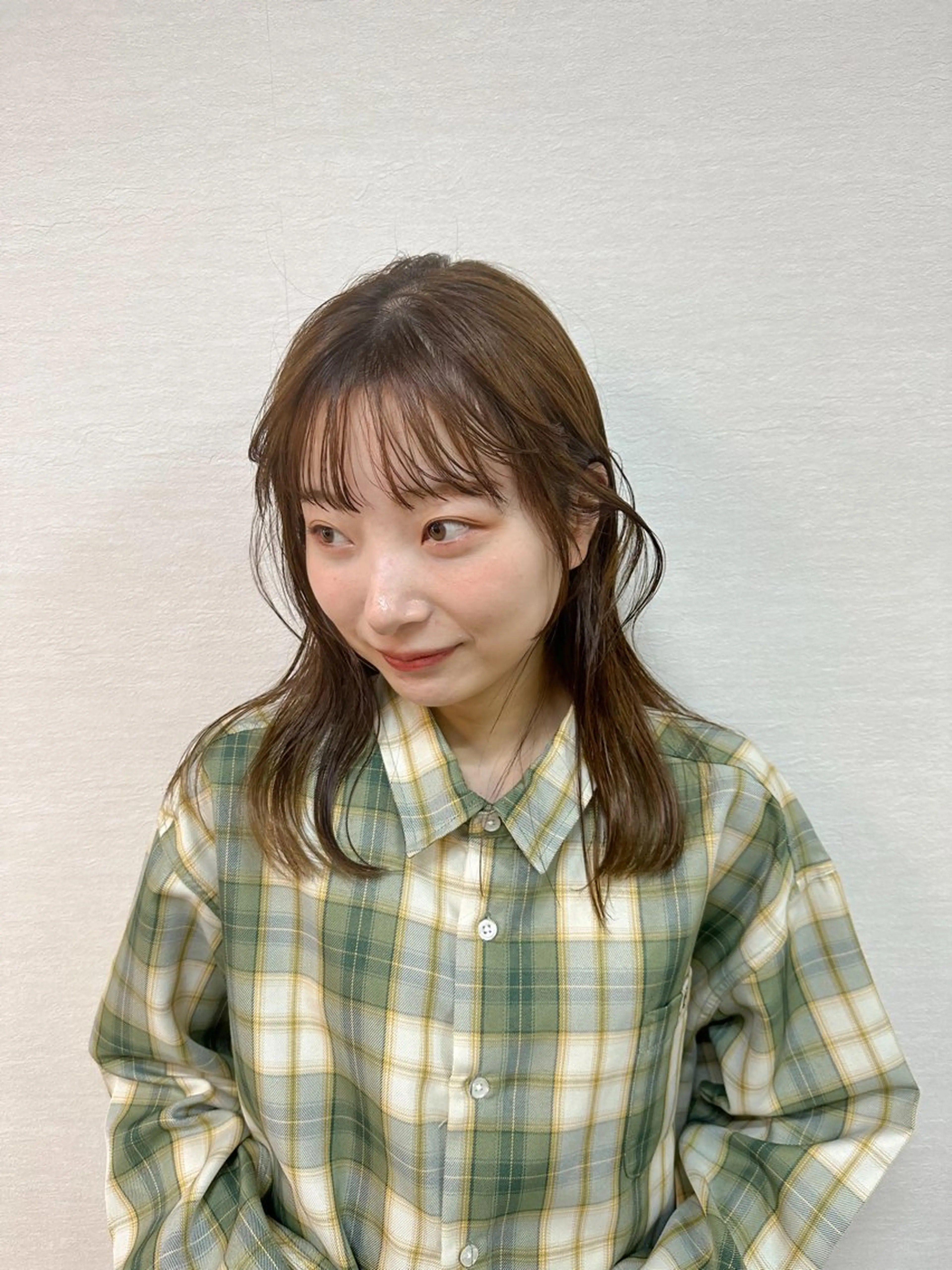 ミディアム カラー ブリーチ ブリーチなしカラー ヘアカラー トリートメント レイヤー/高橋 みく /池下/千種のヘアスタイル