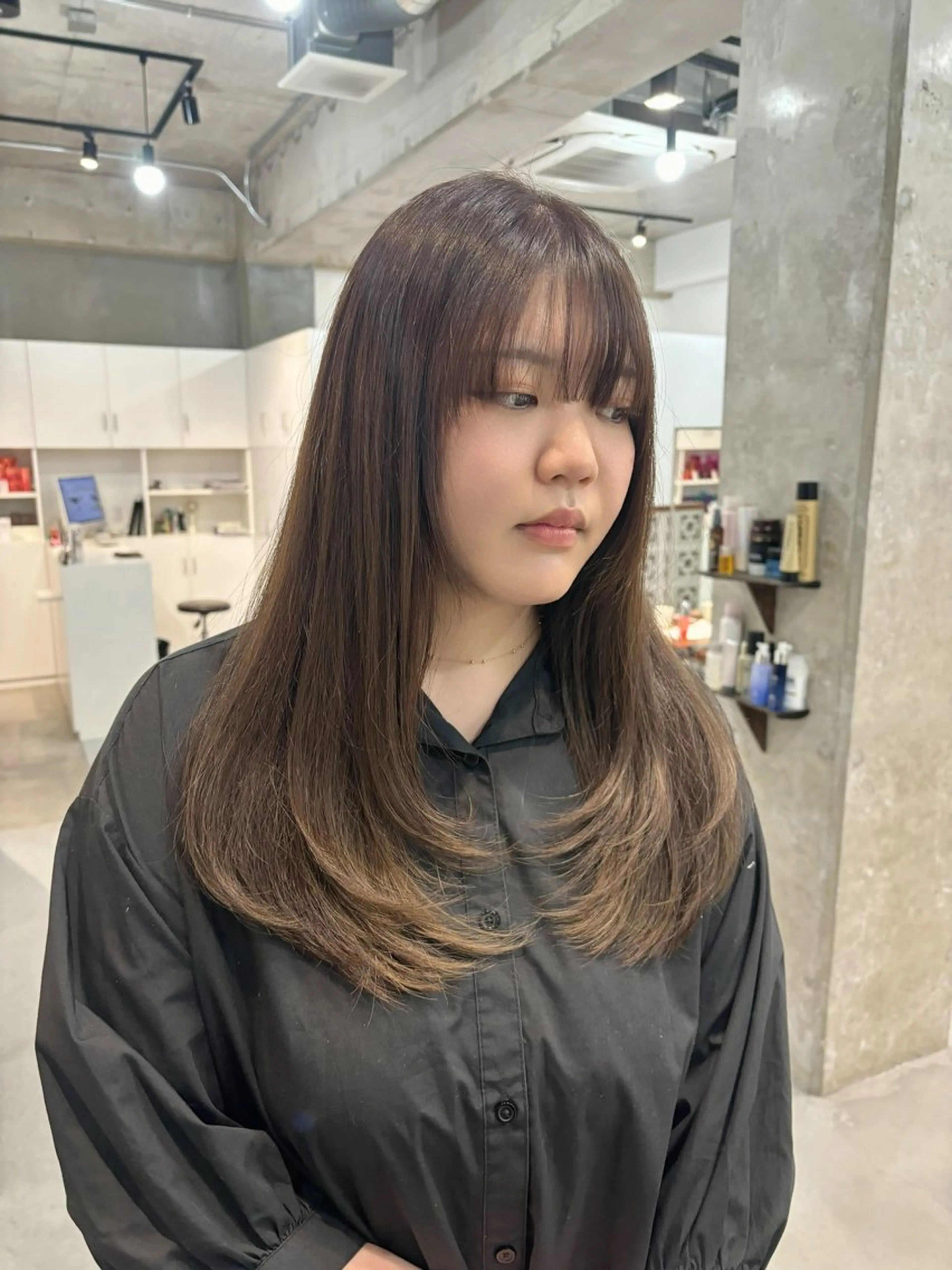 ロング 顔周りカット レイヤーカット カット カイリ /レイヤーカットのヘアスタイル