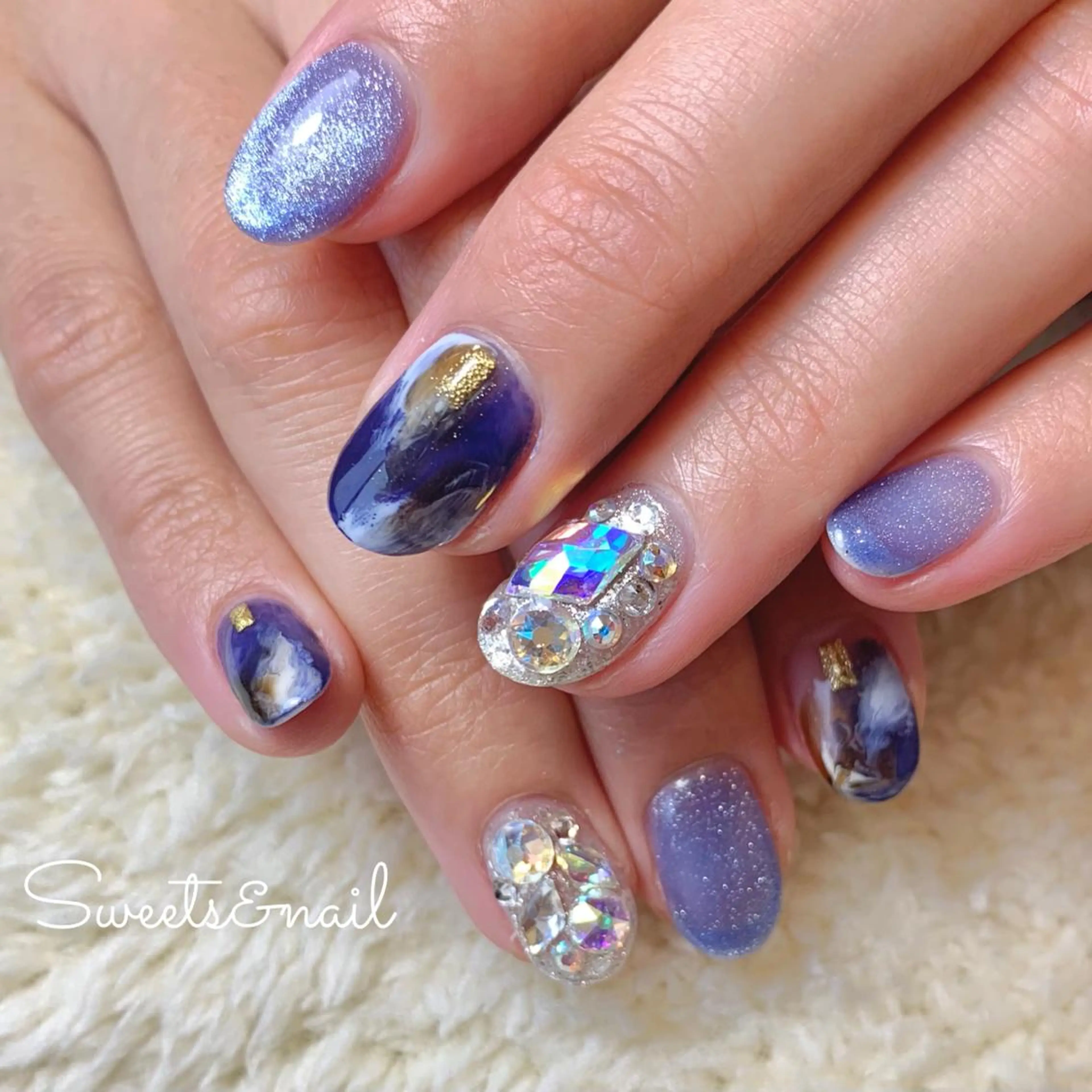 ネイル アートネイル キラキラネイル ストーンネイル Sweets& nail みなこのネイルデザイン