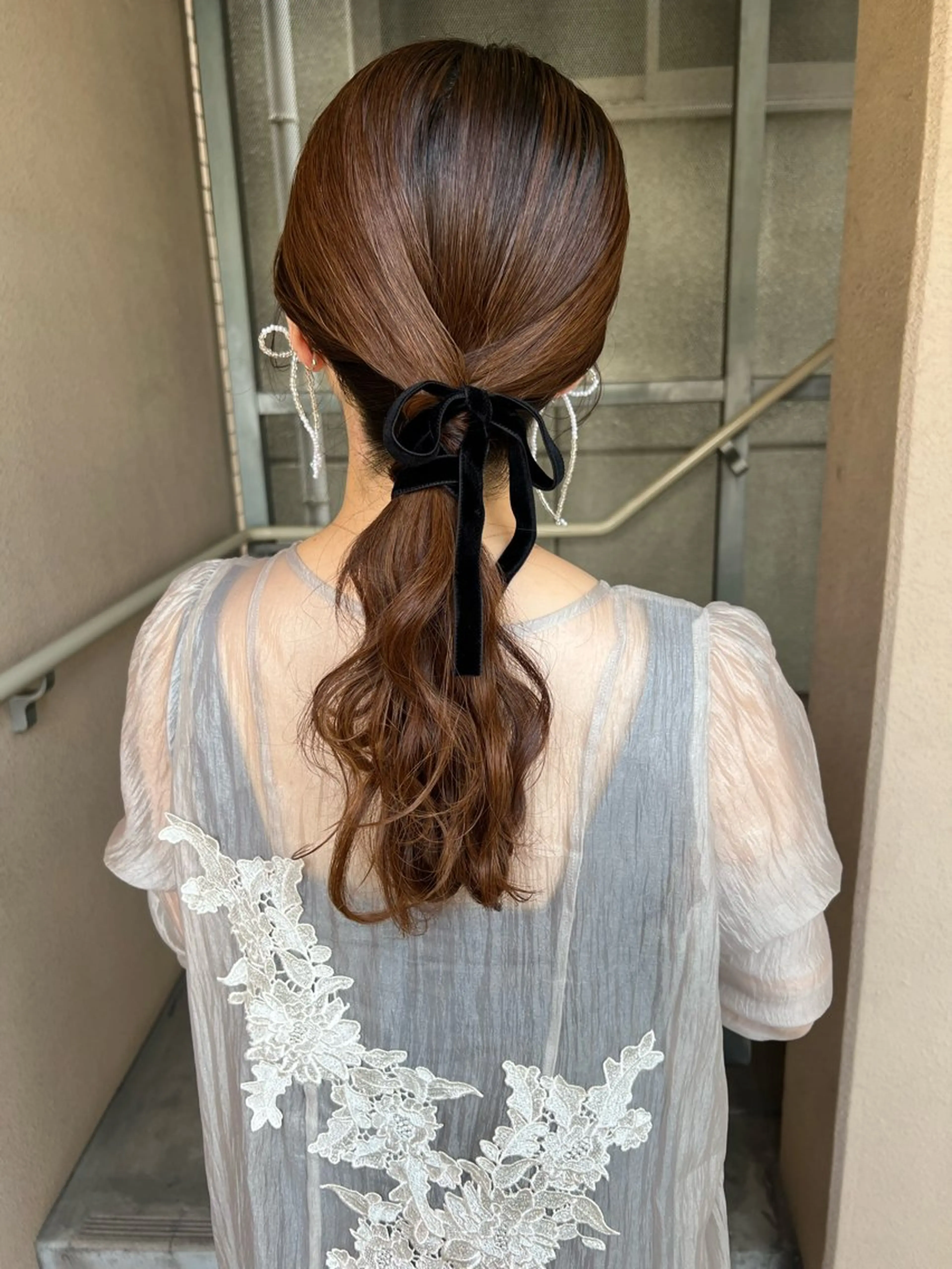 セミロング ヘアアレンジ ヘアセット カラーパティシエ facce🌼ikoのヘアスタイル