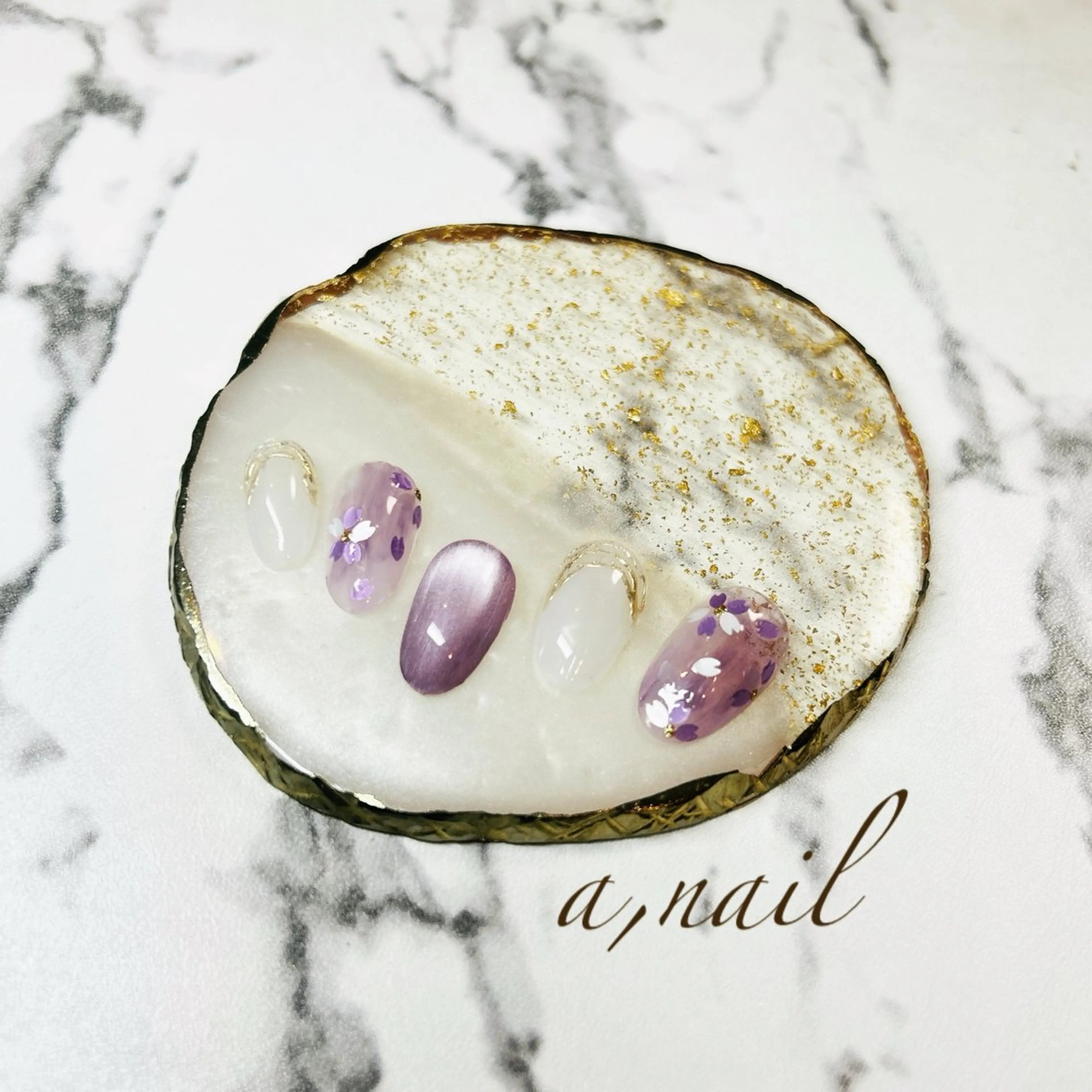 ネイル 桜ネイル ジェルネイル キラキラネイル マグネットネイル ミラーネイル ハンドネイル ネイルサロン エーネイルのネイルデザイン