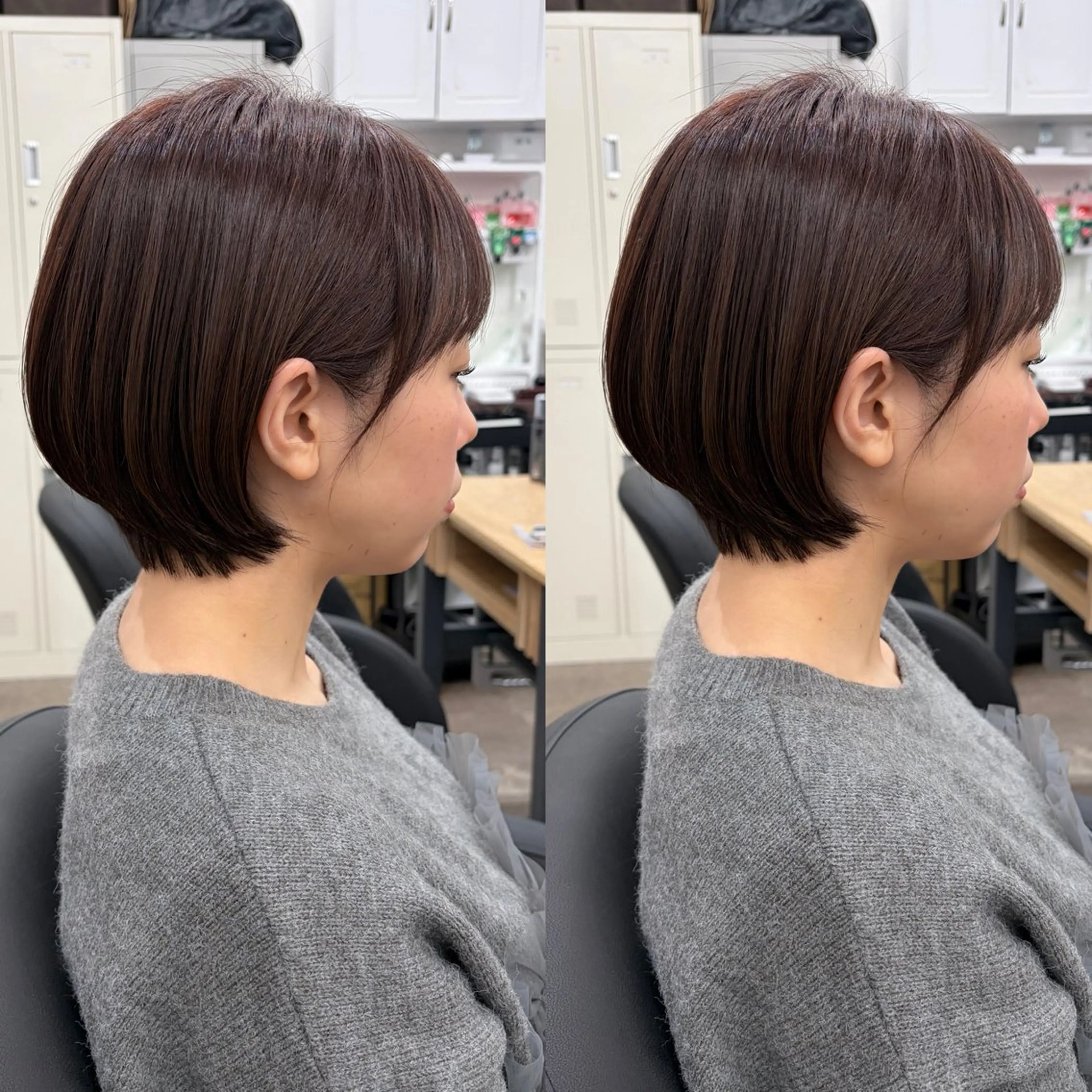 ショート カット ヘアカラー 🫧艶髪レイヤー/韓 国ボブ💎石川遥💎のヘアスタイル