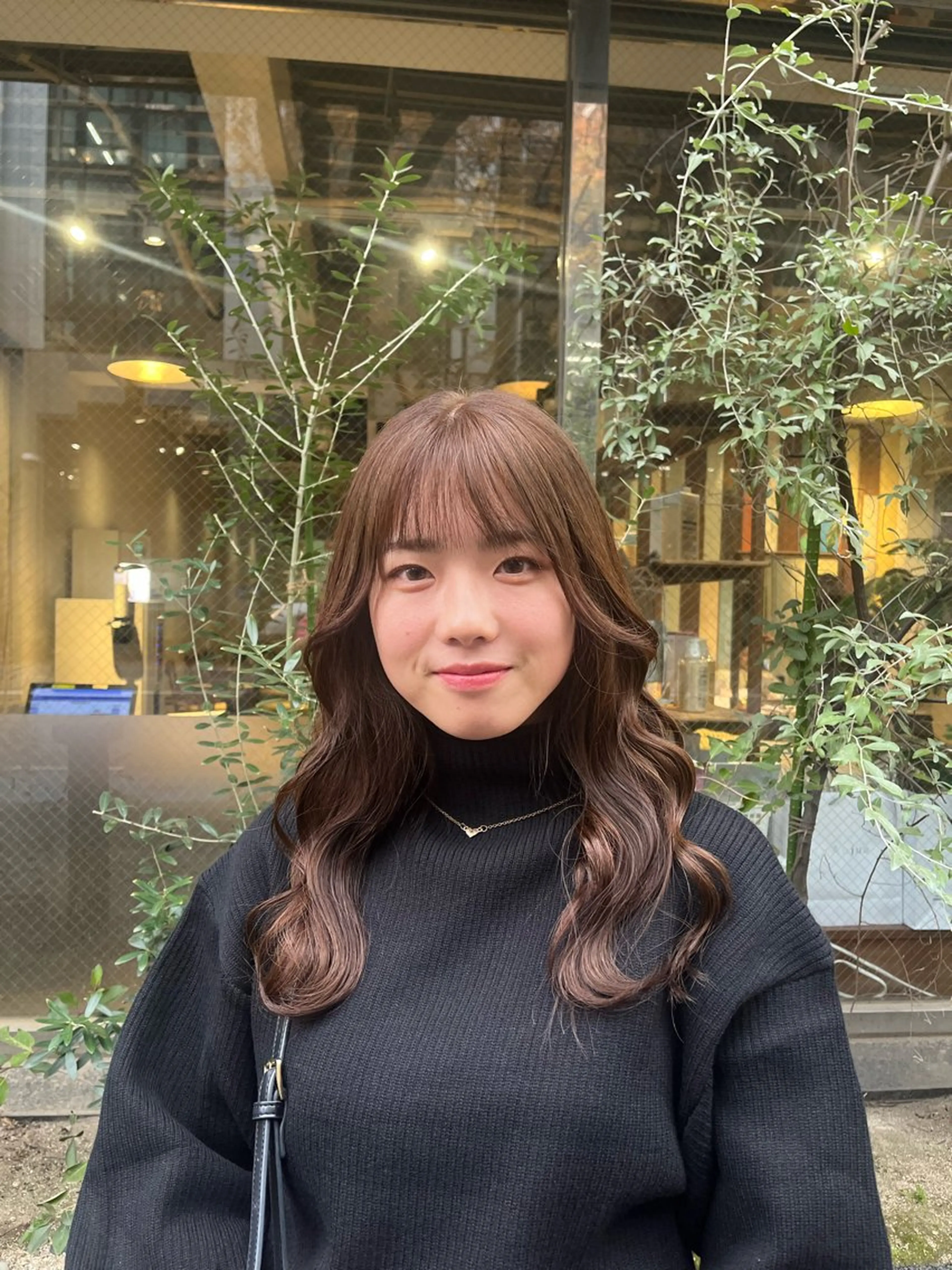 カラー ブリーチ ブラウンカラー ダブルカラー ブリーチなしカラー カット ヘアカラー トリートメント えんぐちとも／透明感 カラー／博多ボブのヘアスタイル