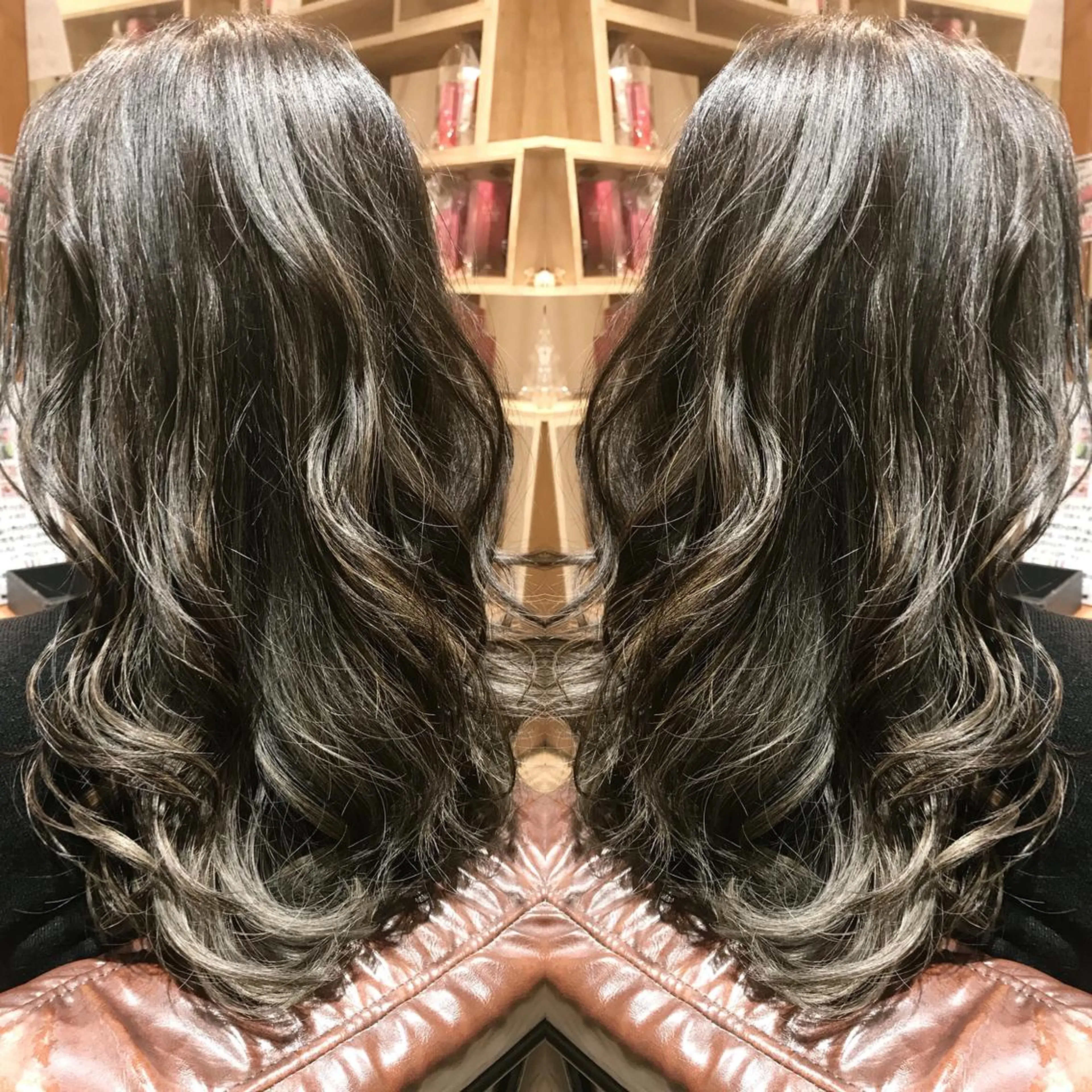 セミロング カラー シールエクステ⭐️ オオミタクヤのヘアスタイル