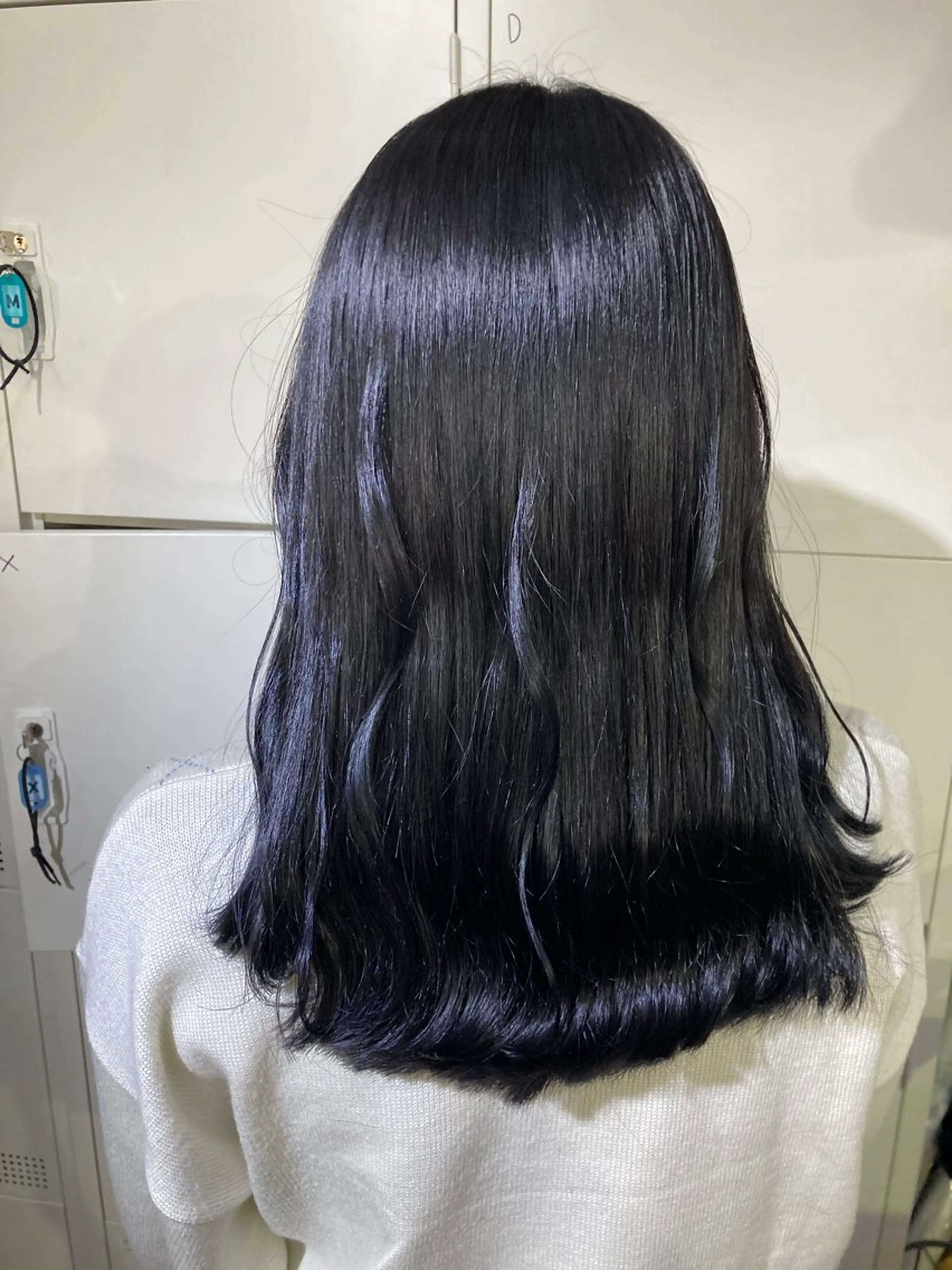 セミロング カラー 黒髪 ブルーカラー ブルーブラック 🌸髪質改善特化🌸 店長 ゆうやのヘアスタイル