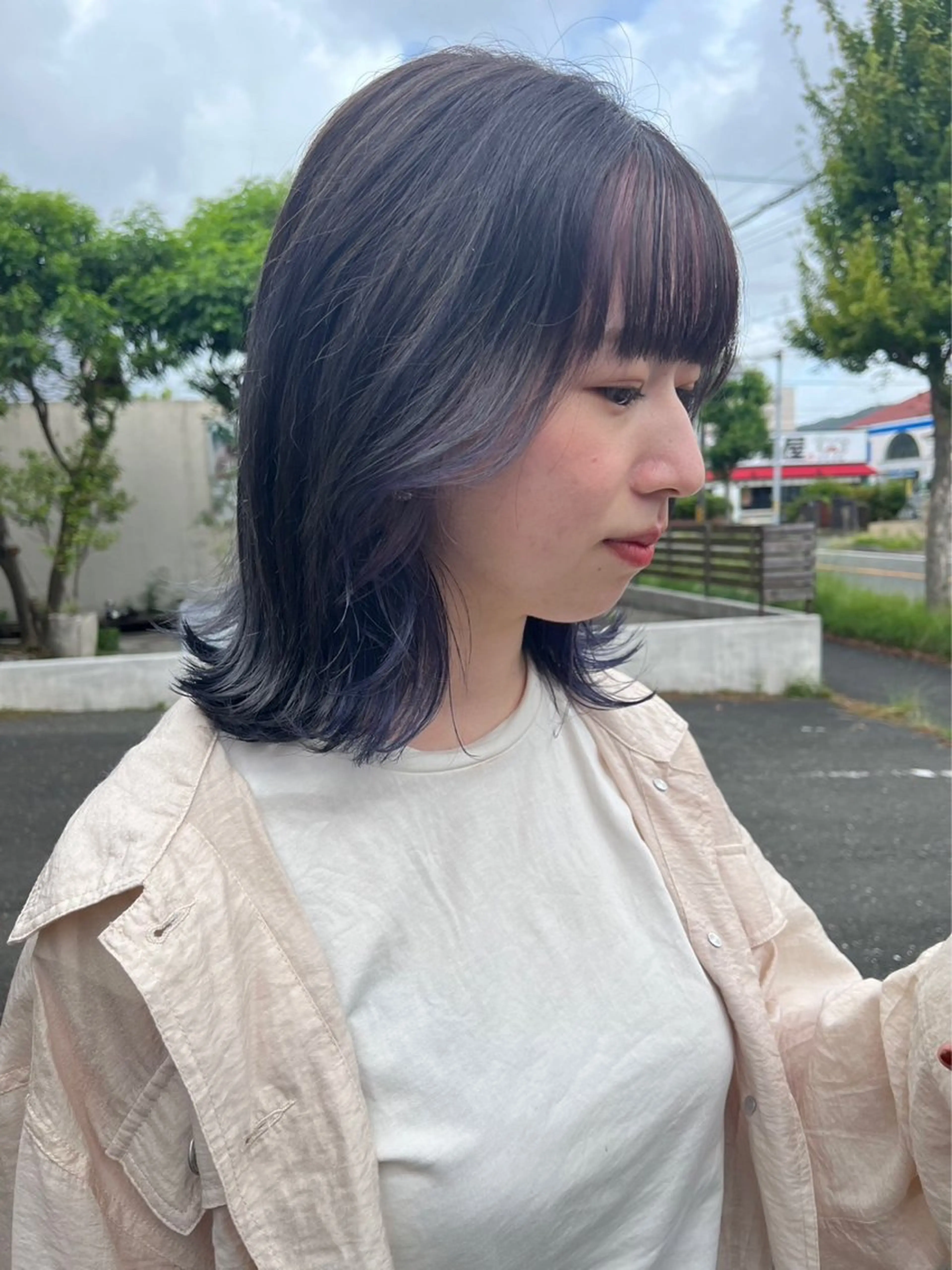 ミディアム カラー ゆうこ 🩷🩶のヘアスタイル