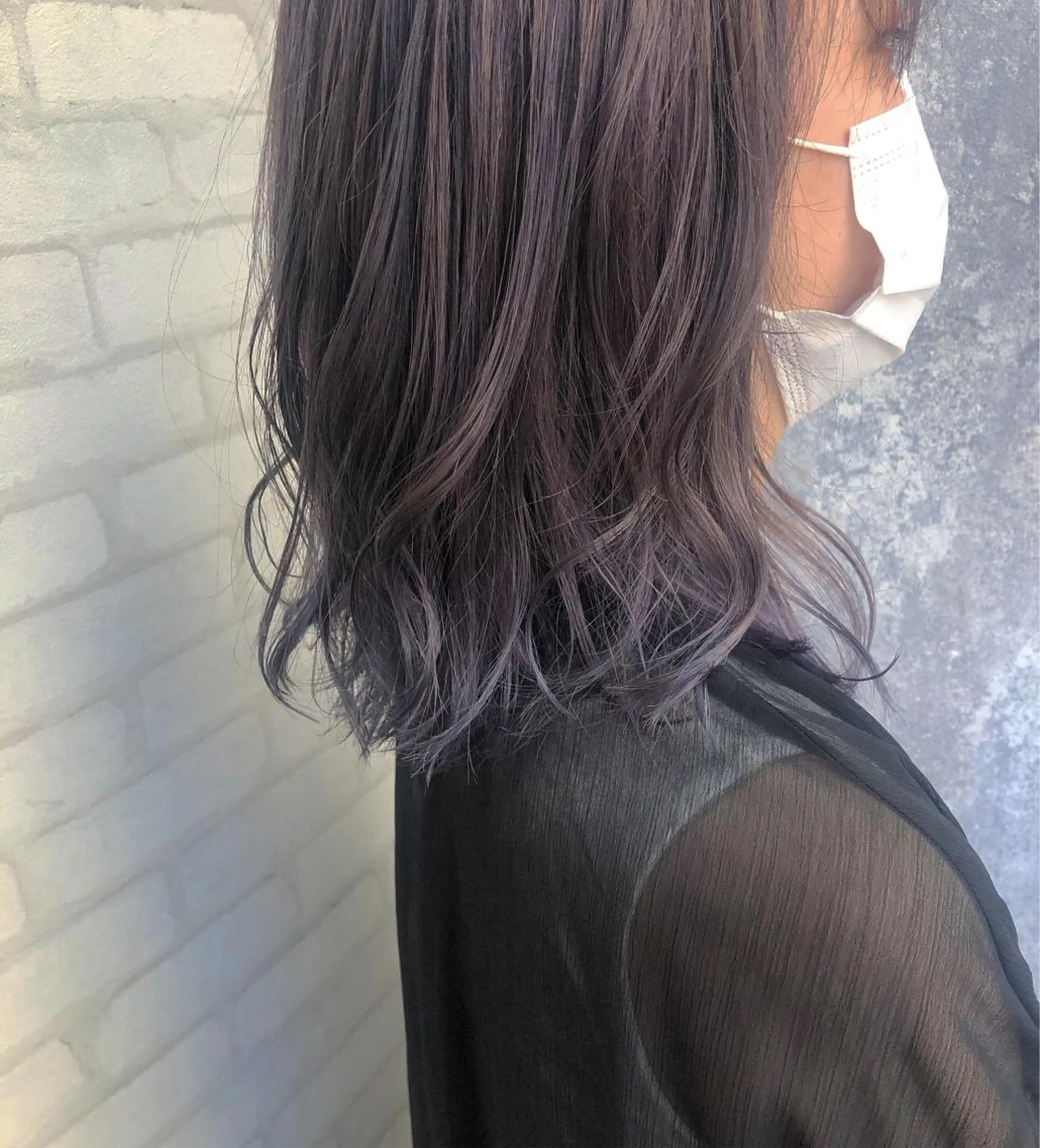 カラー ラベンダーカラー ヘアカラー トリートメント レイヤー/ボブ/ 顔周り/yukinaのヘアスタイル