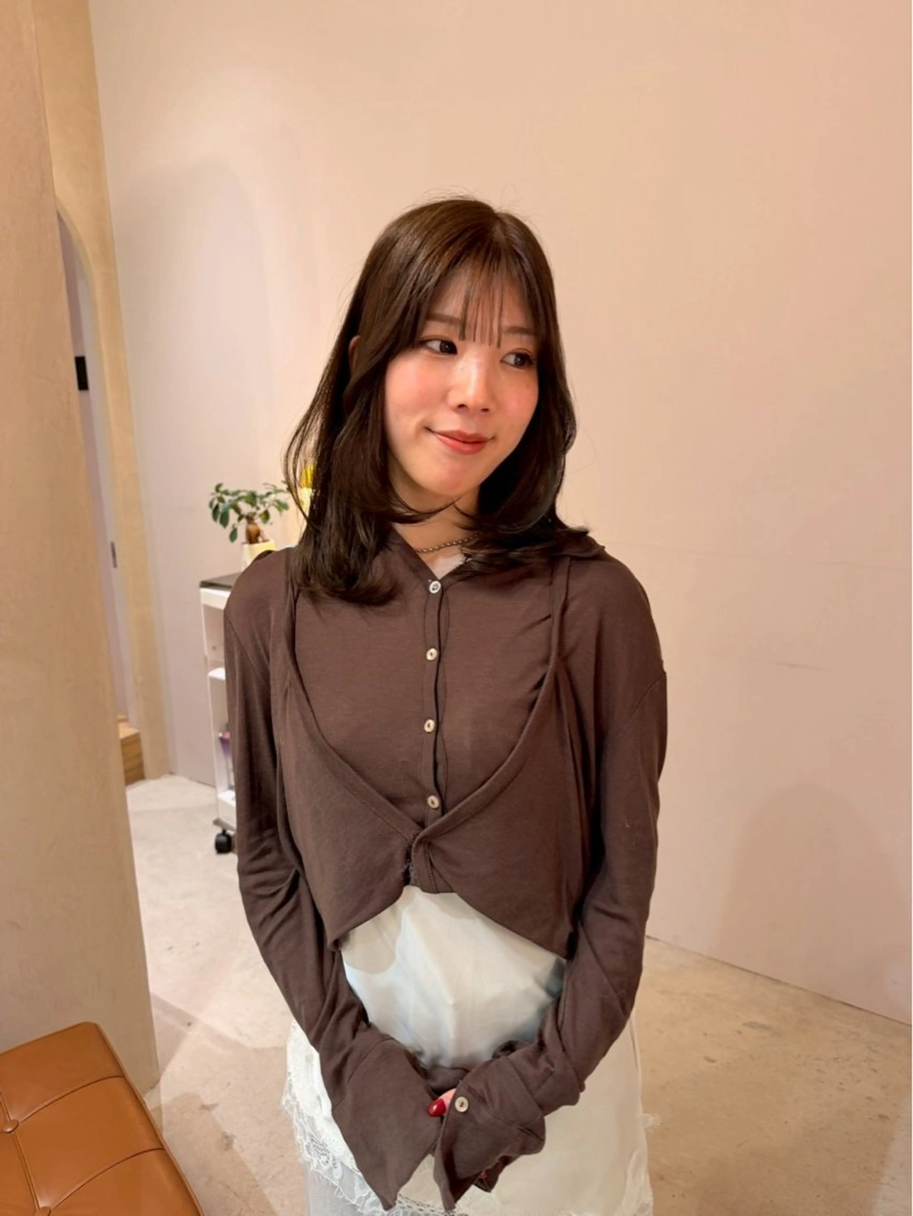 セミロング ボブ 顔周りカット 韓国風ヘア レイヤーカット わたる /カットモデル募集のヘアスタイル