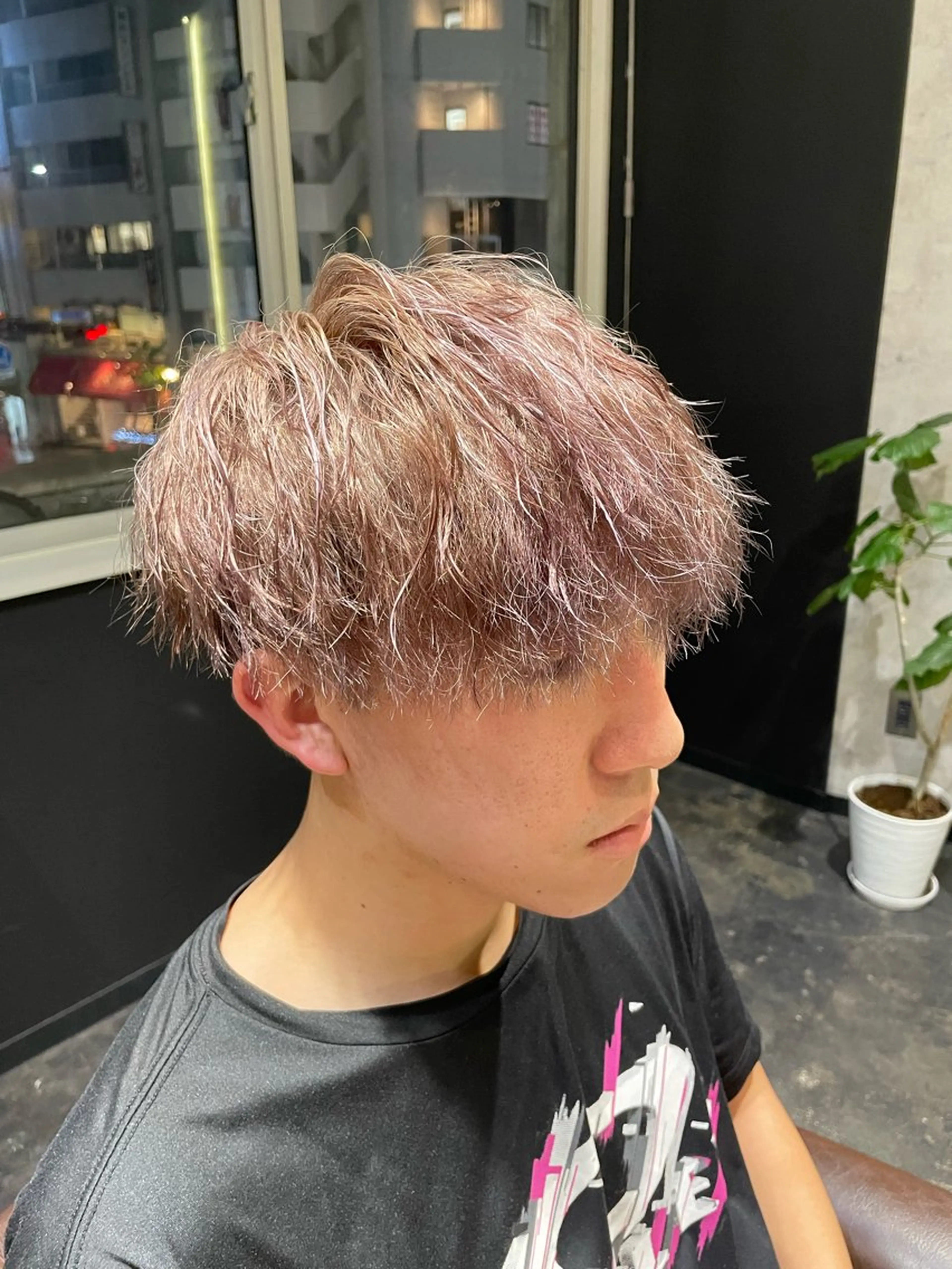 カラー パーマ メンズ ベージュカラー ミルクティーベージュ 💈メンズ職人 ルキト💈のヘアスタイル