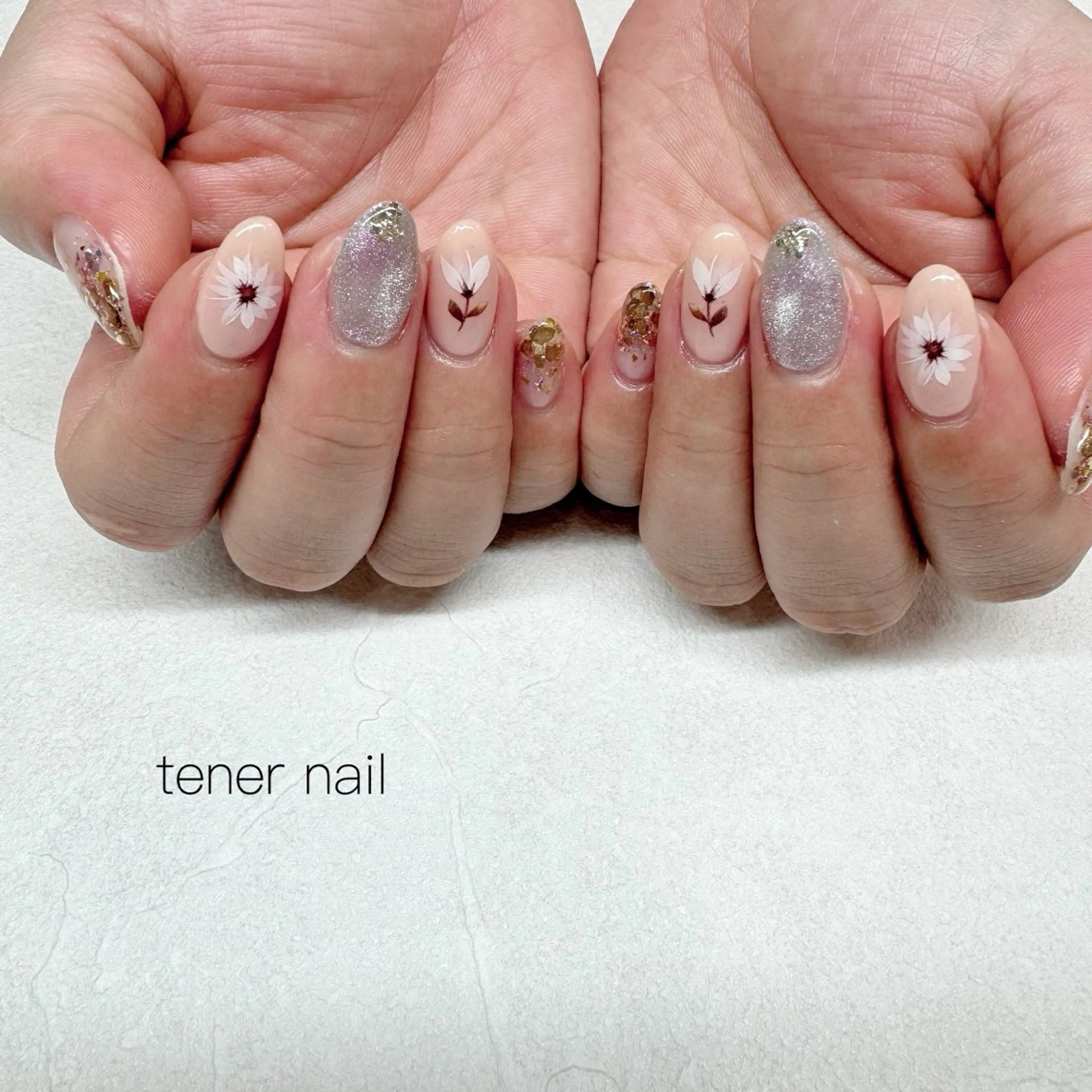 ネイル フラワーネイル ハンドネイル tener  nail  テネルネイル所属・テネルネイル tener nailのネイルデザイン