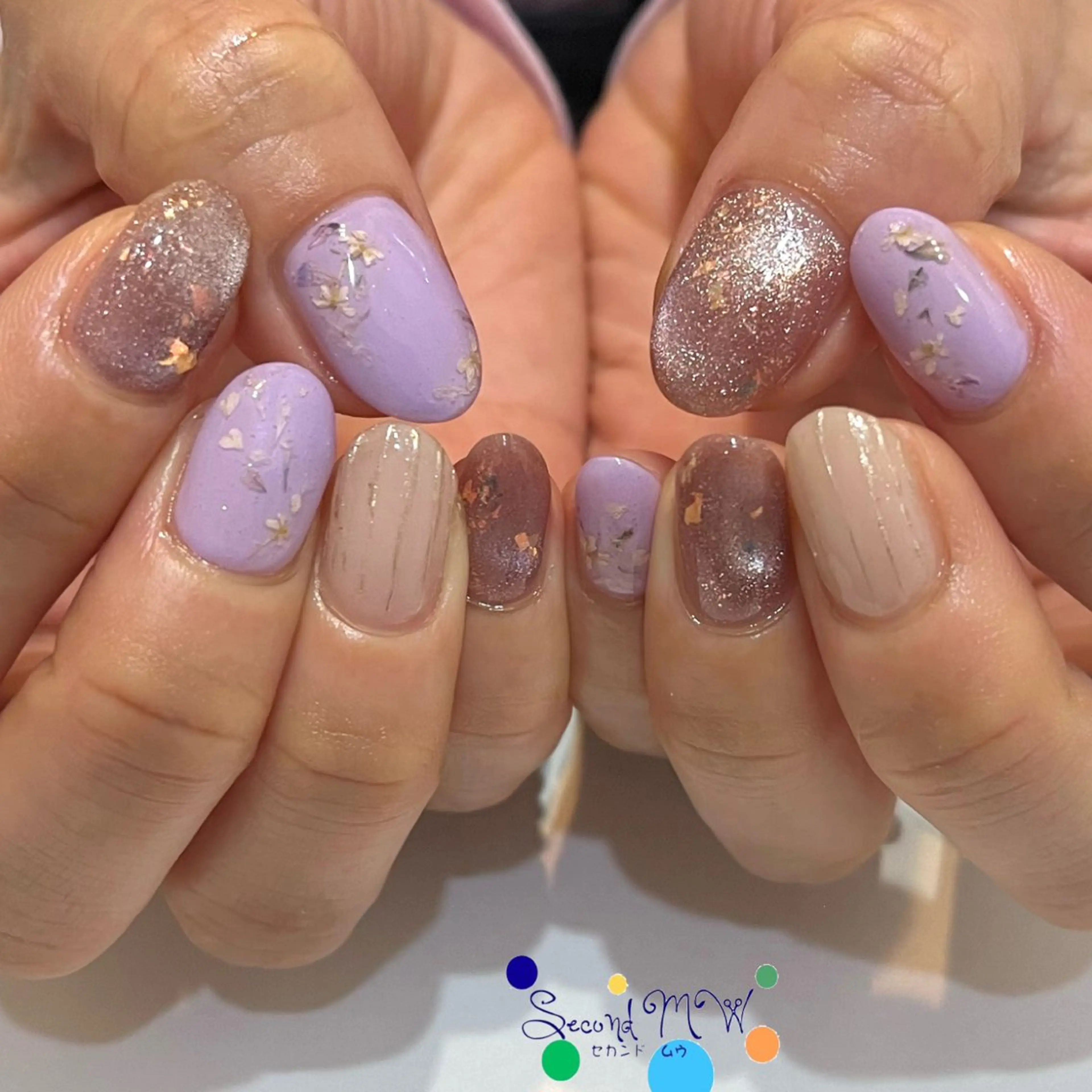 ネイル マグネットネイル ミラーネイル パープル 春ネイル Second   MW所属・SecondMW _nail 　川連のネイルデザイン