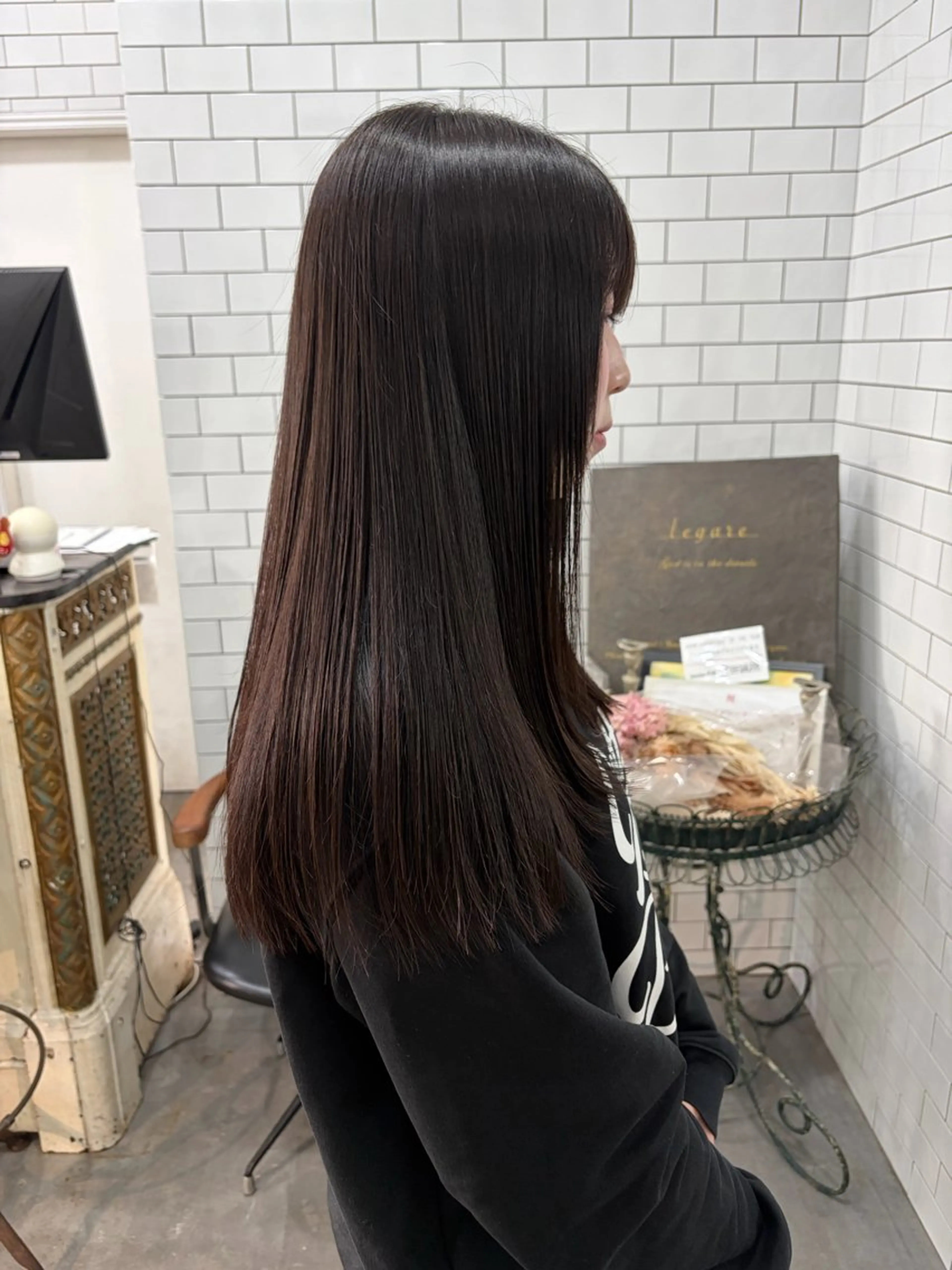 ロング カット 縮毛矯正 トリートメント 妙見 知洋のヘアスタイル