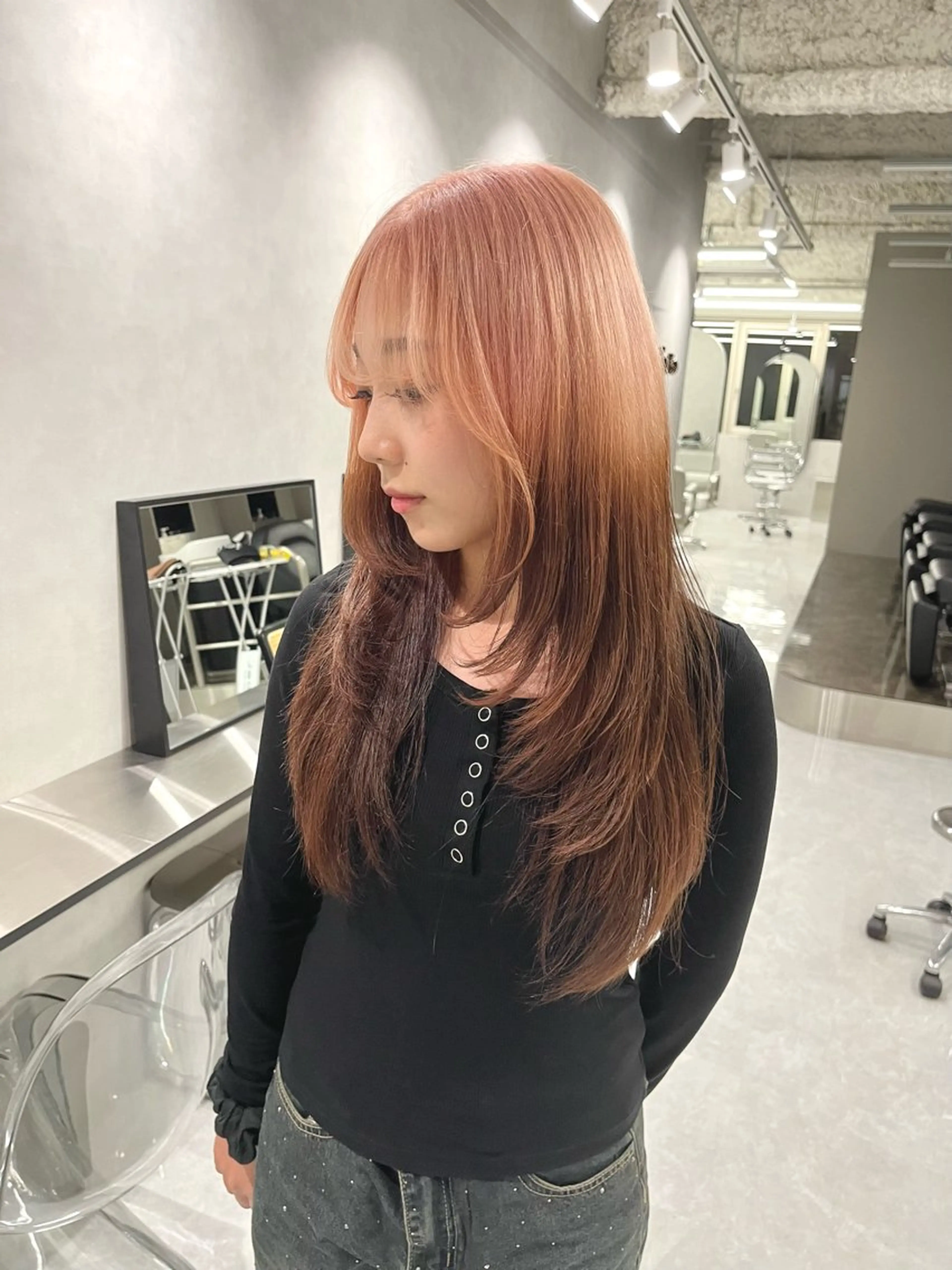 ロング カラー 暖色ハイトーン特化 🥇Mioのヘアスタイル