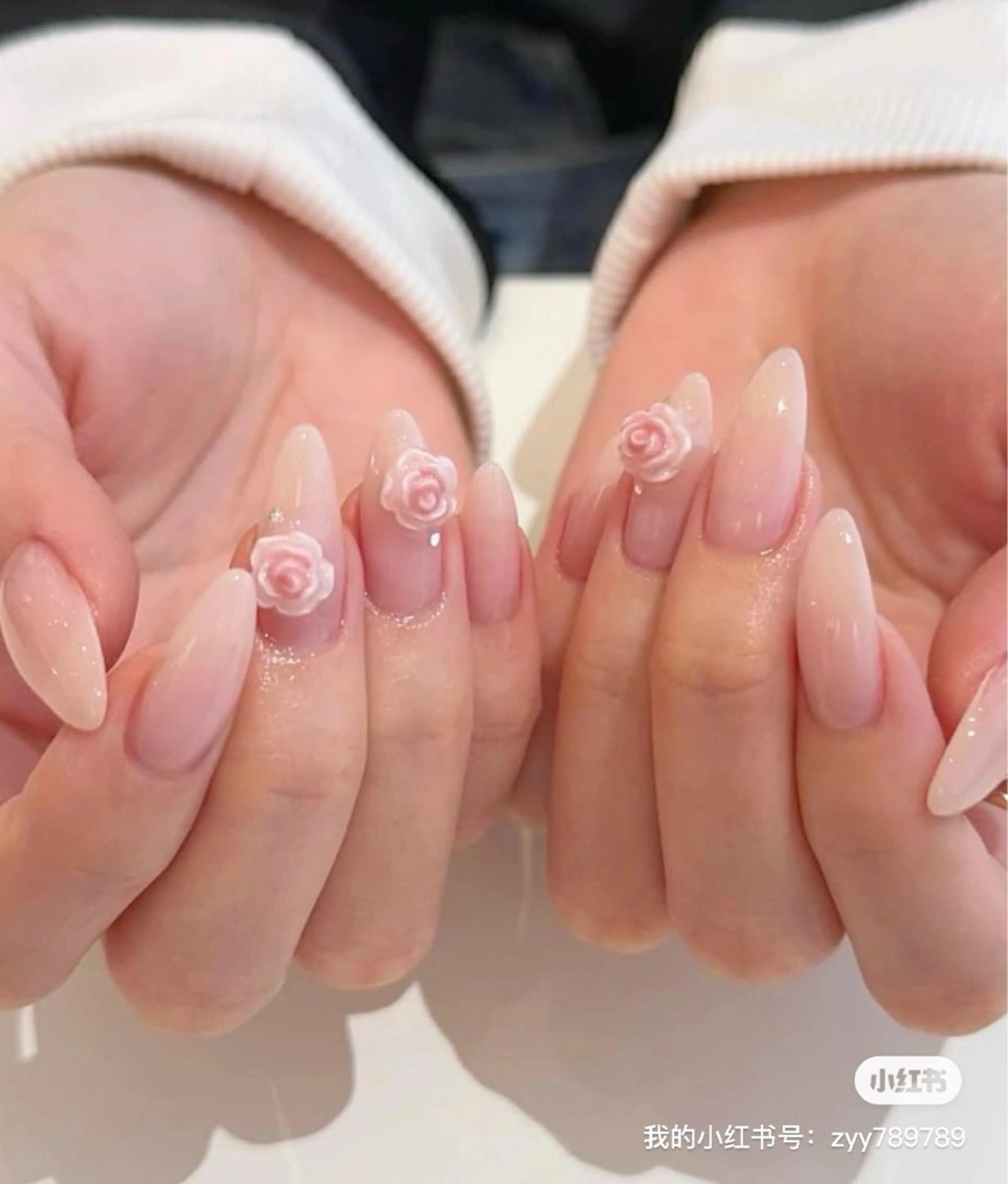ネイル アートネイル オーロラネイル チークネイル フレンチネイル ガラスフレンチ ハンドネイル 🎀🎀YooLi Nail Salonのネイルデザイン