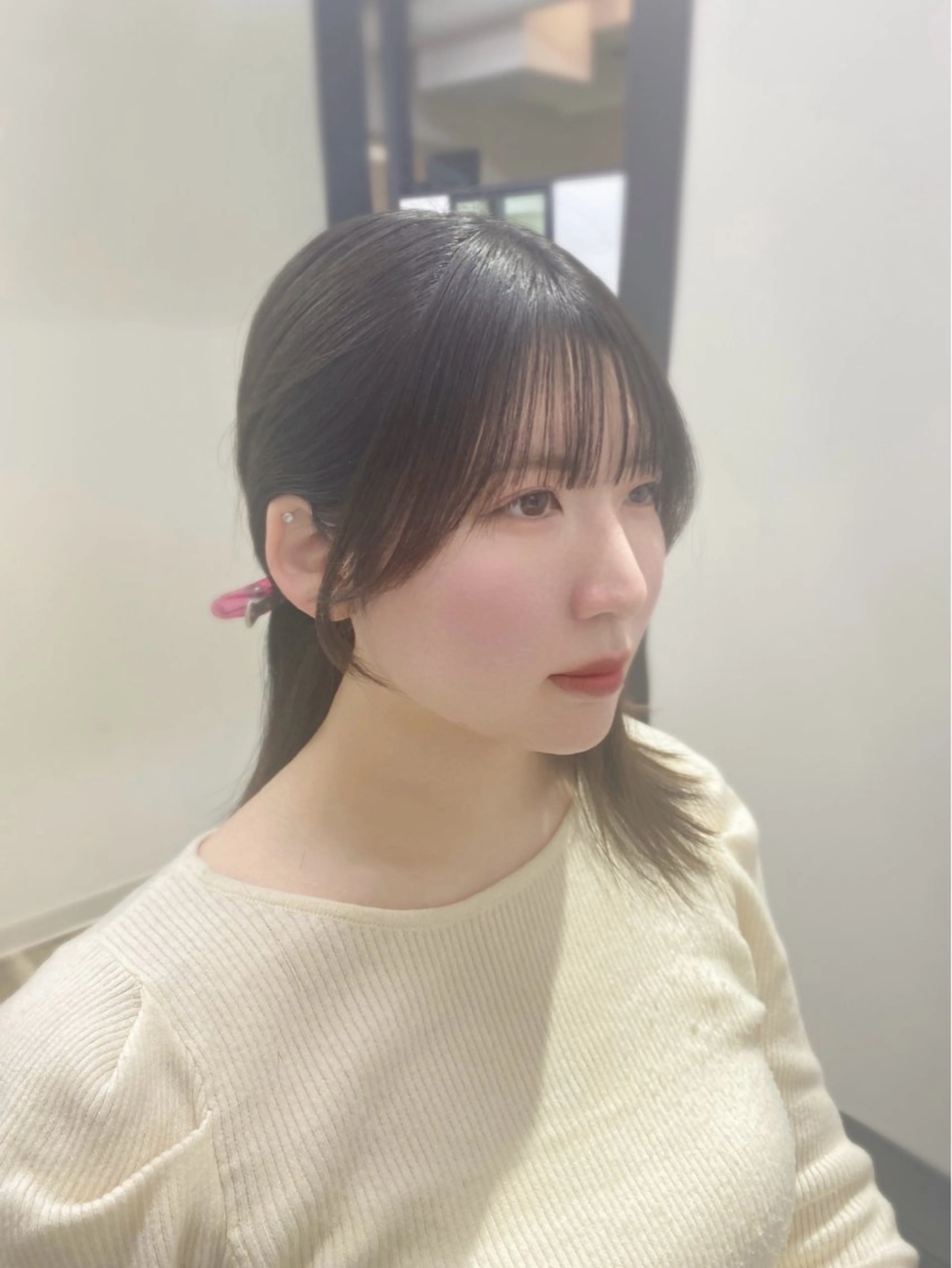 ミディアム カラー YUZU🎀顔まわり ×レイヤーカットのヘアスタイル