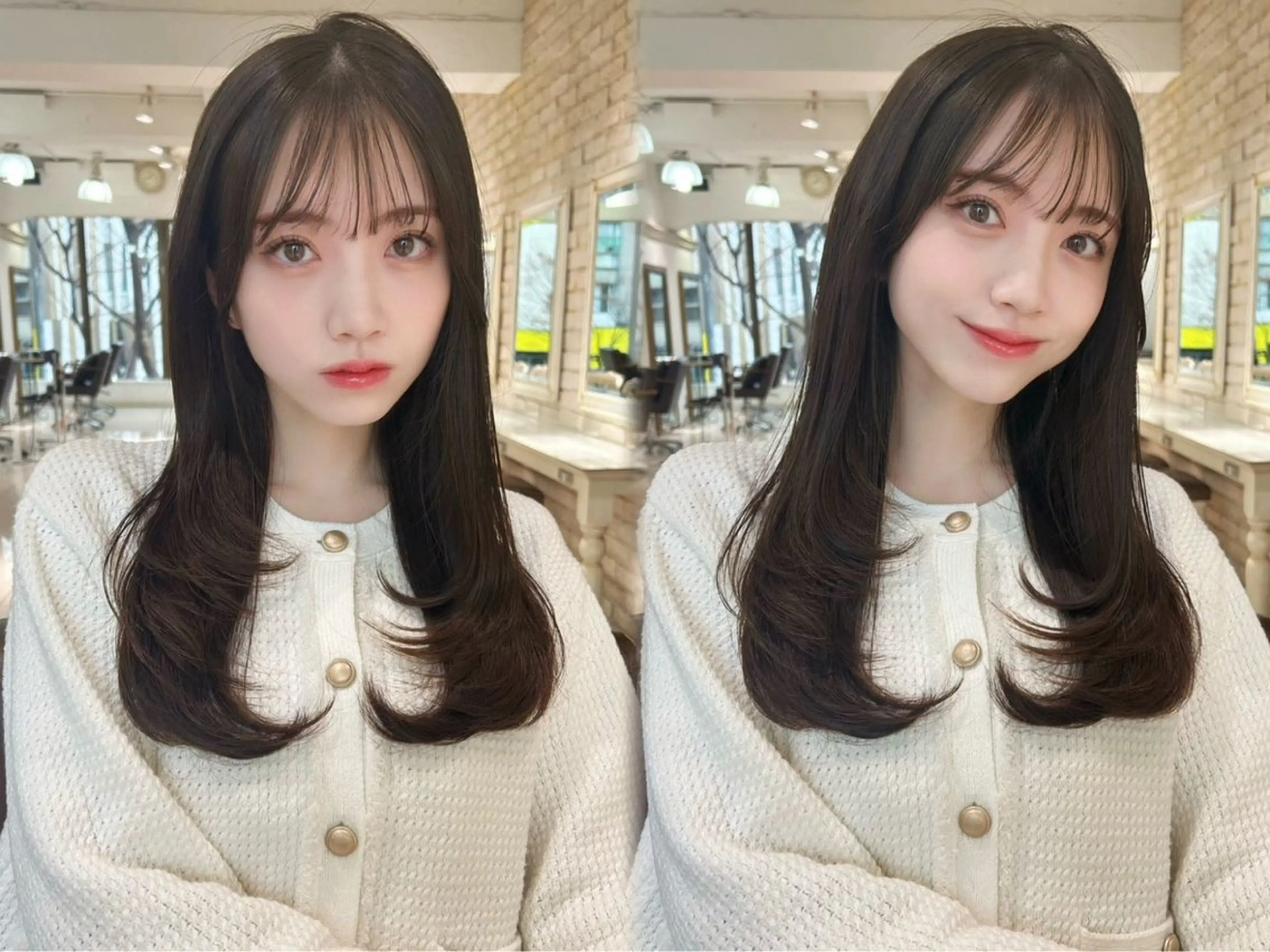 セミロング まつエク/艶カラー/ 縮毛矯正/岸川美月のヘアスタイル