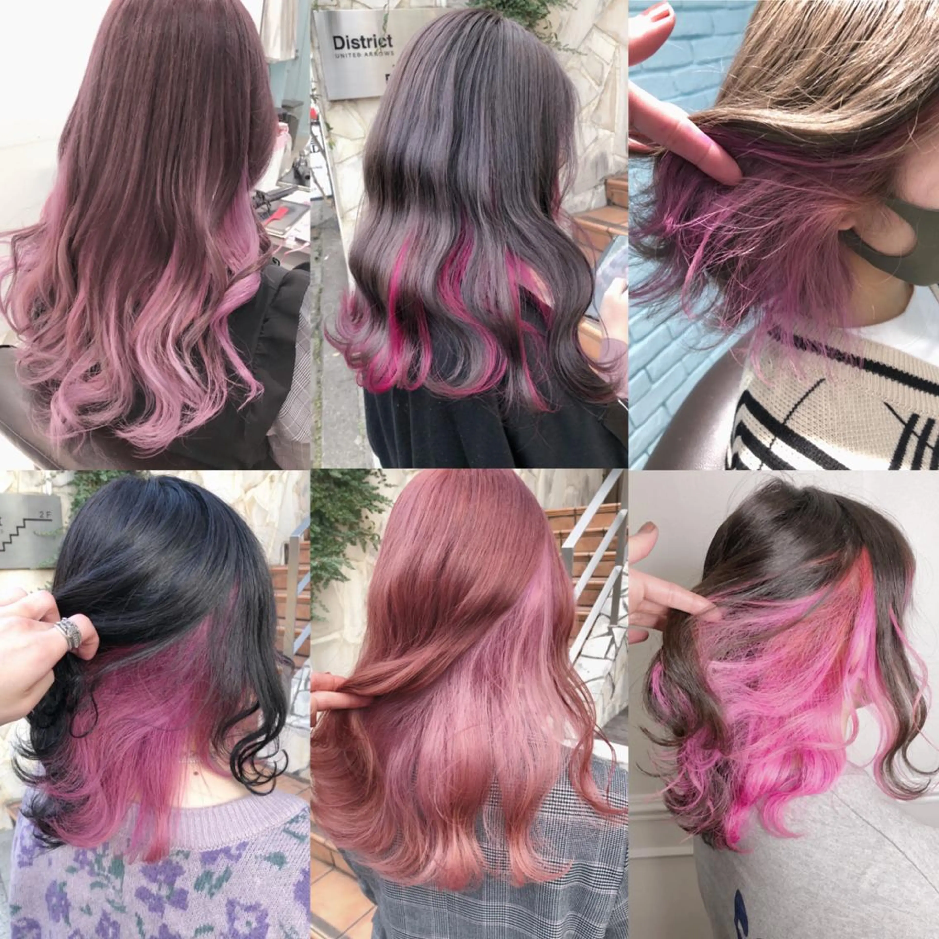 ミディアム カラー ヘアアレンジ メンズ キッズ メンズインナーカラー インナーカラー ピンクカラー ヘアカラー トリートメント ヘアセット 💟Chloe原宿店 🩶ハイトーンのヘアスタイル