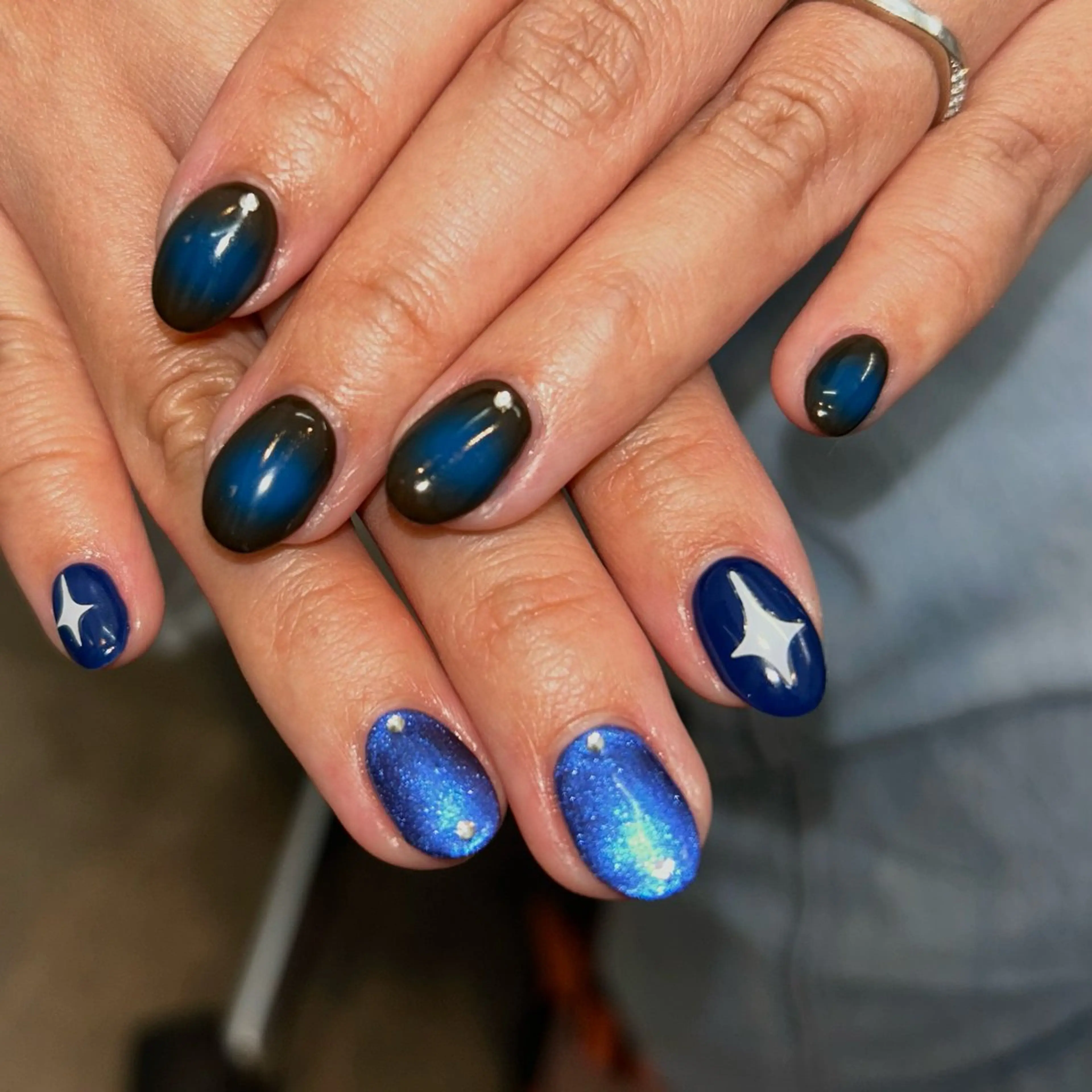ネイル ブルー ハンドネイル 新宿🐋Balena nail/JURIのネイルデザイン
