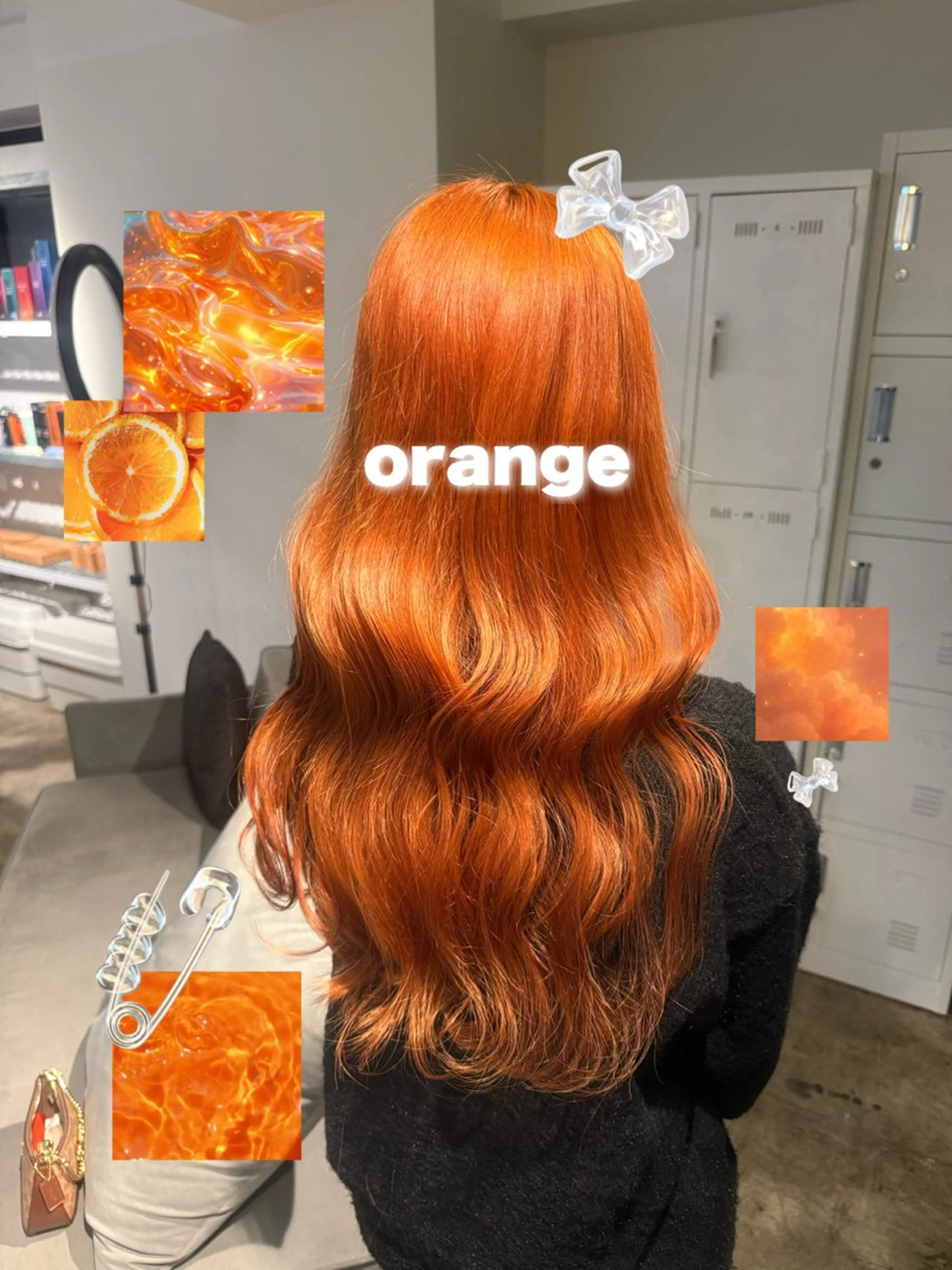 ロング カラー ブリーチ ブラウンカラー ケアブリーチ オレンジ オレンジブラウン ヘアカラー トリートメント 🫧ブリーチモデル/ 透明感カラー /みきのヘアスタイル