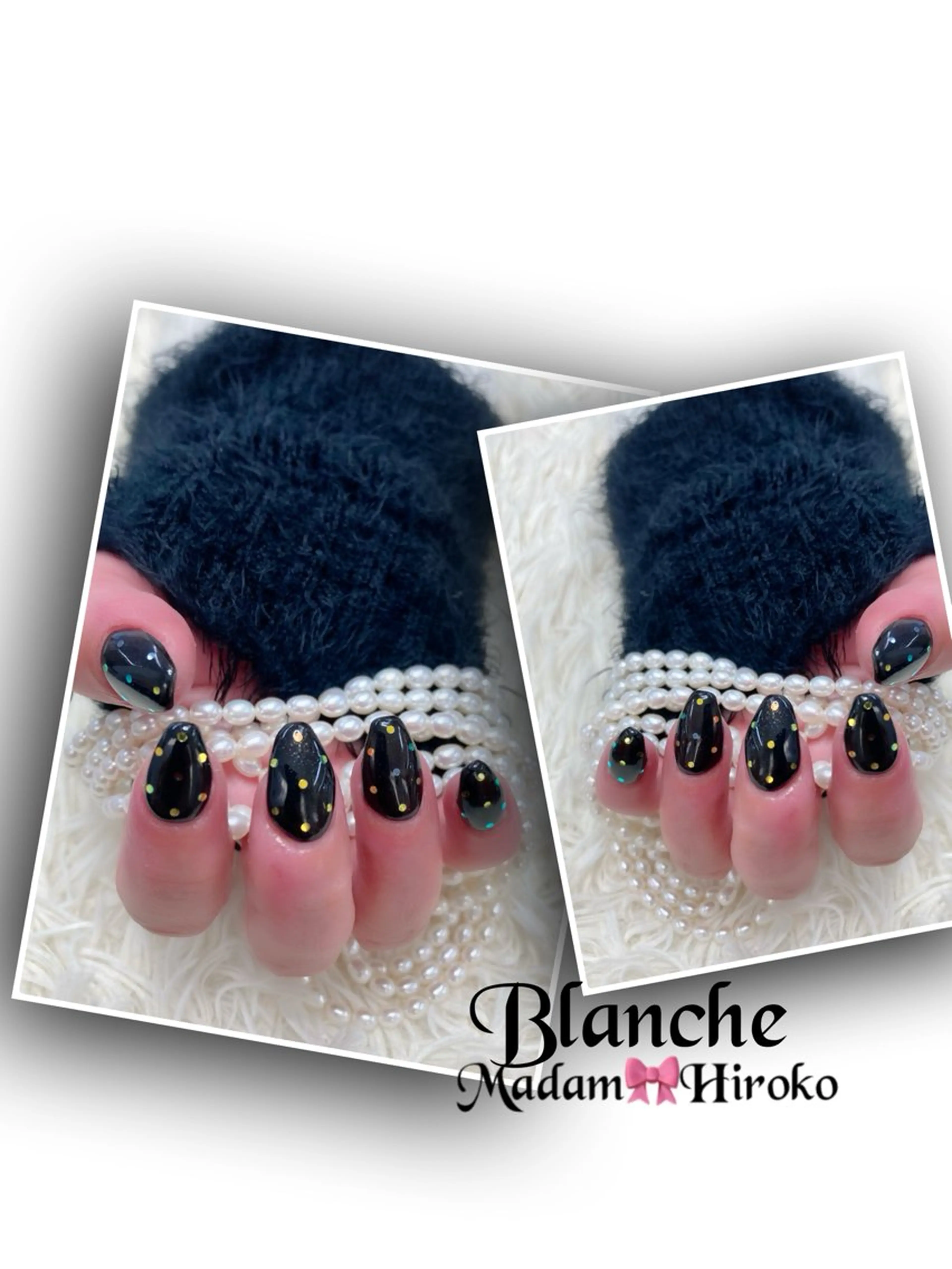 ネイル ドット キラキラネイル Lianネイル 寛子Lianのネイルデザイン