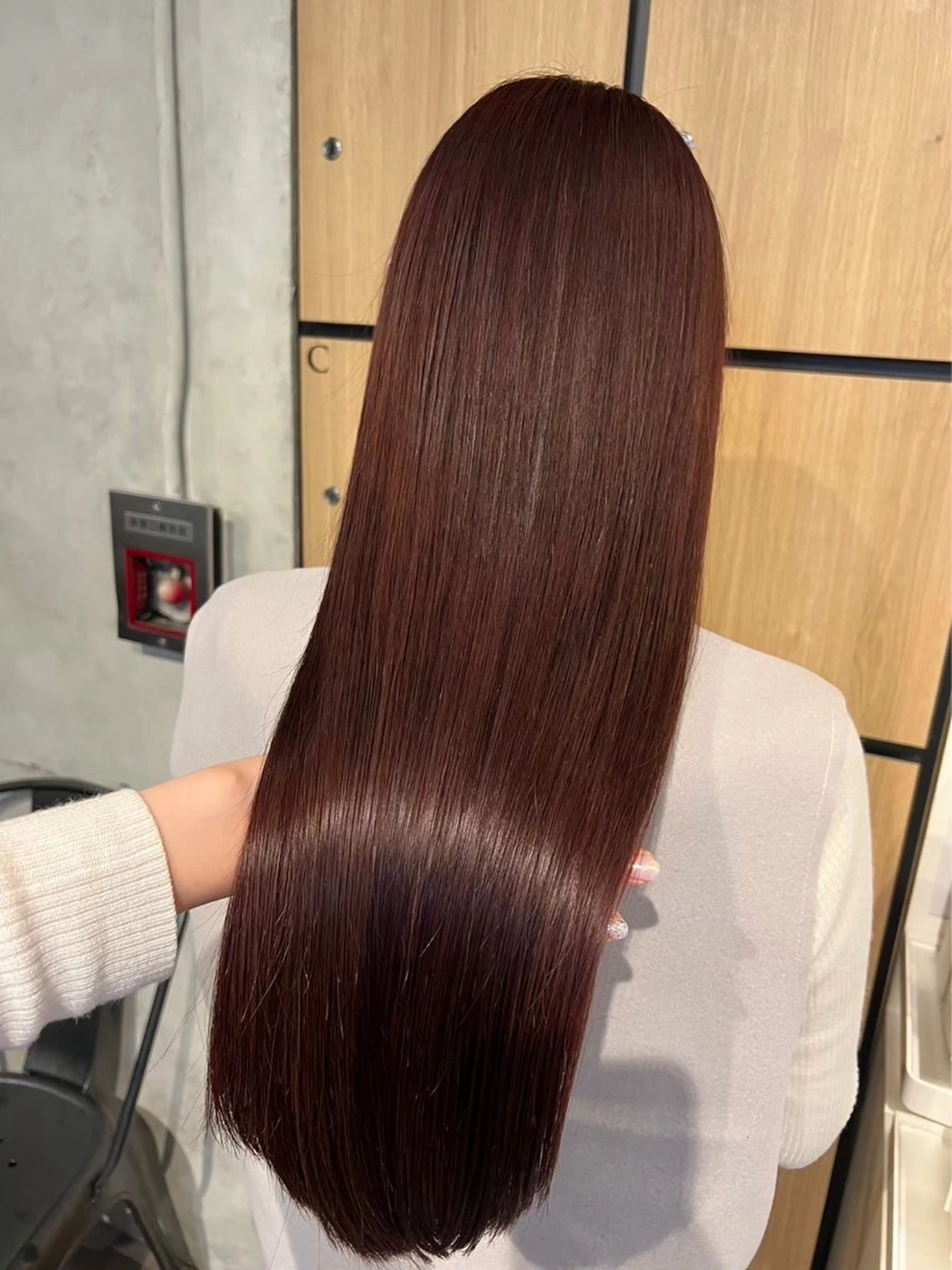 ロング 髪質改善 縮毛矯正 トリートメント 酸性ストレート 酸熱トリートメント 藤井 佑真のヘアスタイル