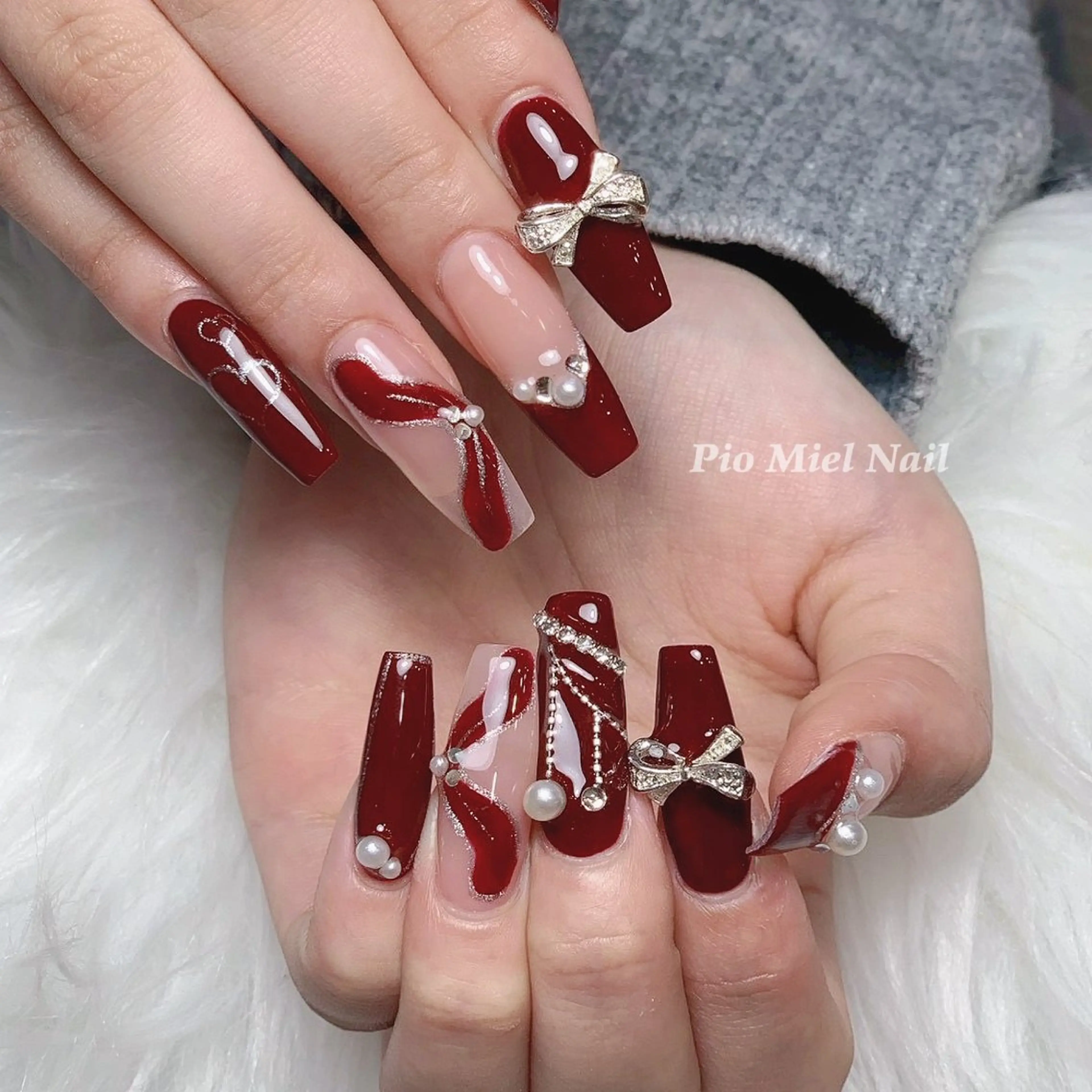 ネイル フレンチネイル 韓国ネイル マグネットネイル ニュアンスネイル ワンカラーネイル Pio Mielのネイルデザイン