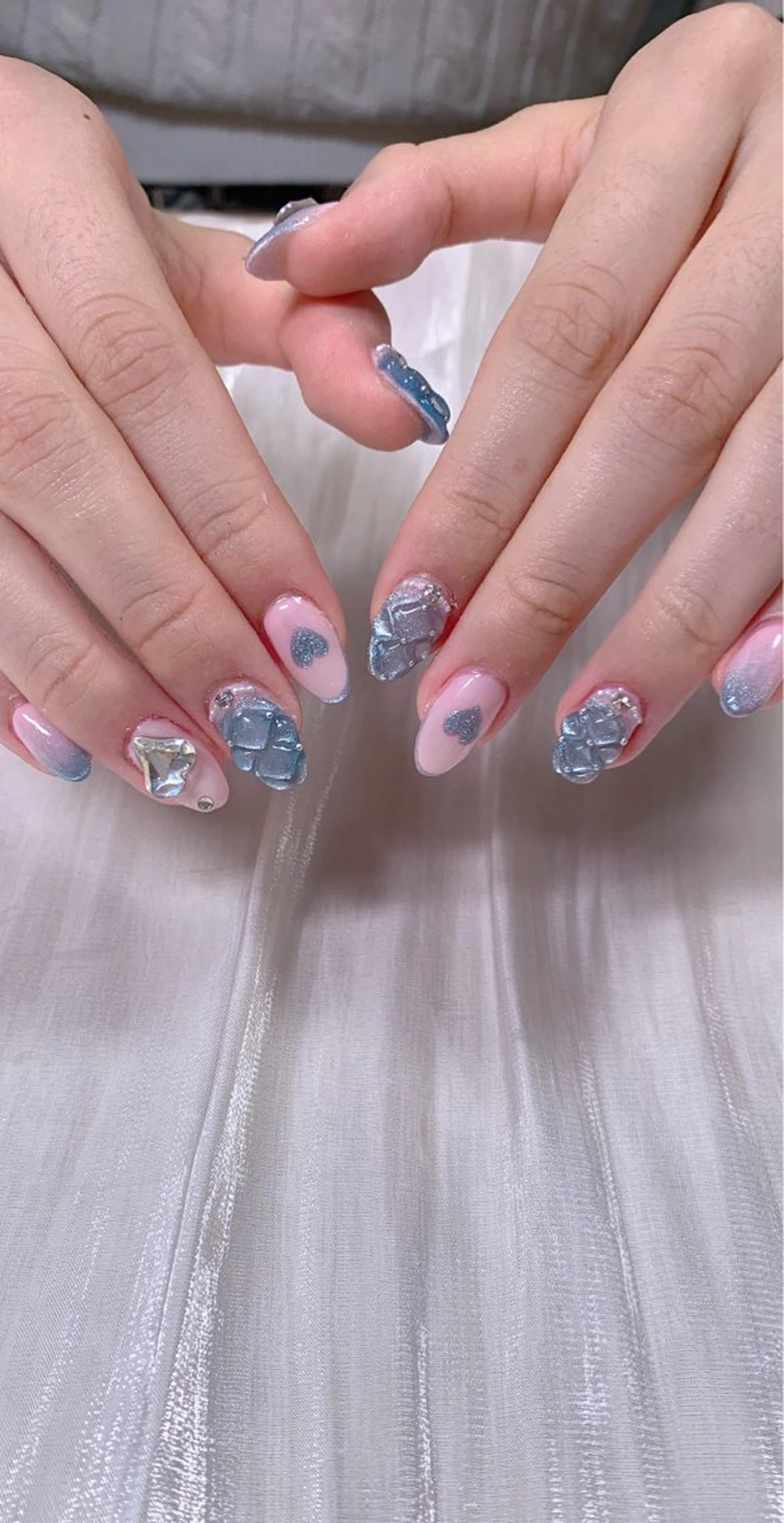 ネイル フレンチネイル マグネットネイル ピンク Cute Tips nailのネイルデザイン