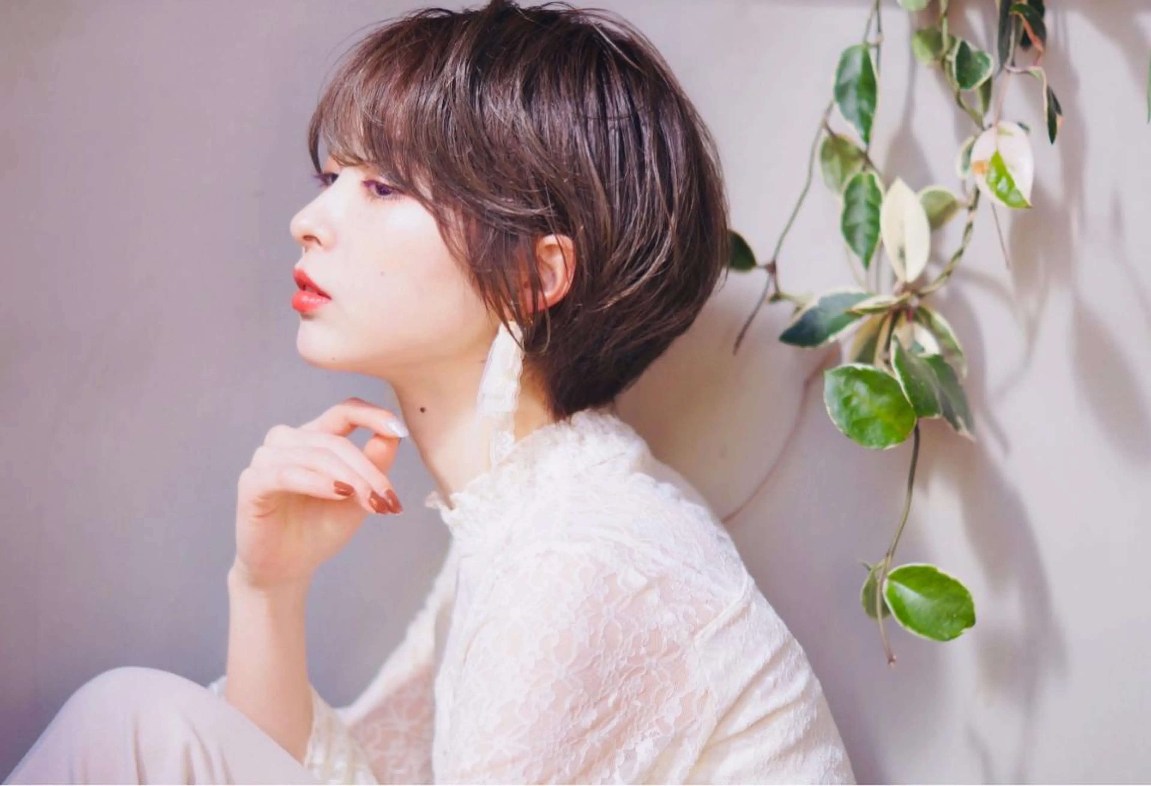 ショート アッシュ ボブ ハイライト 韓国風ヘア ショートヘア hoNua. 栄/透明感カラーのヘアスタイル