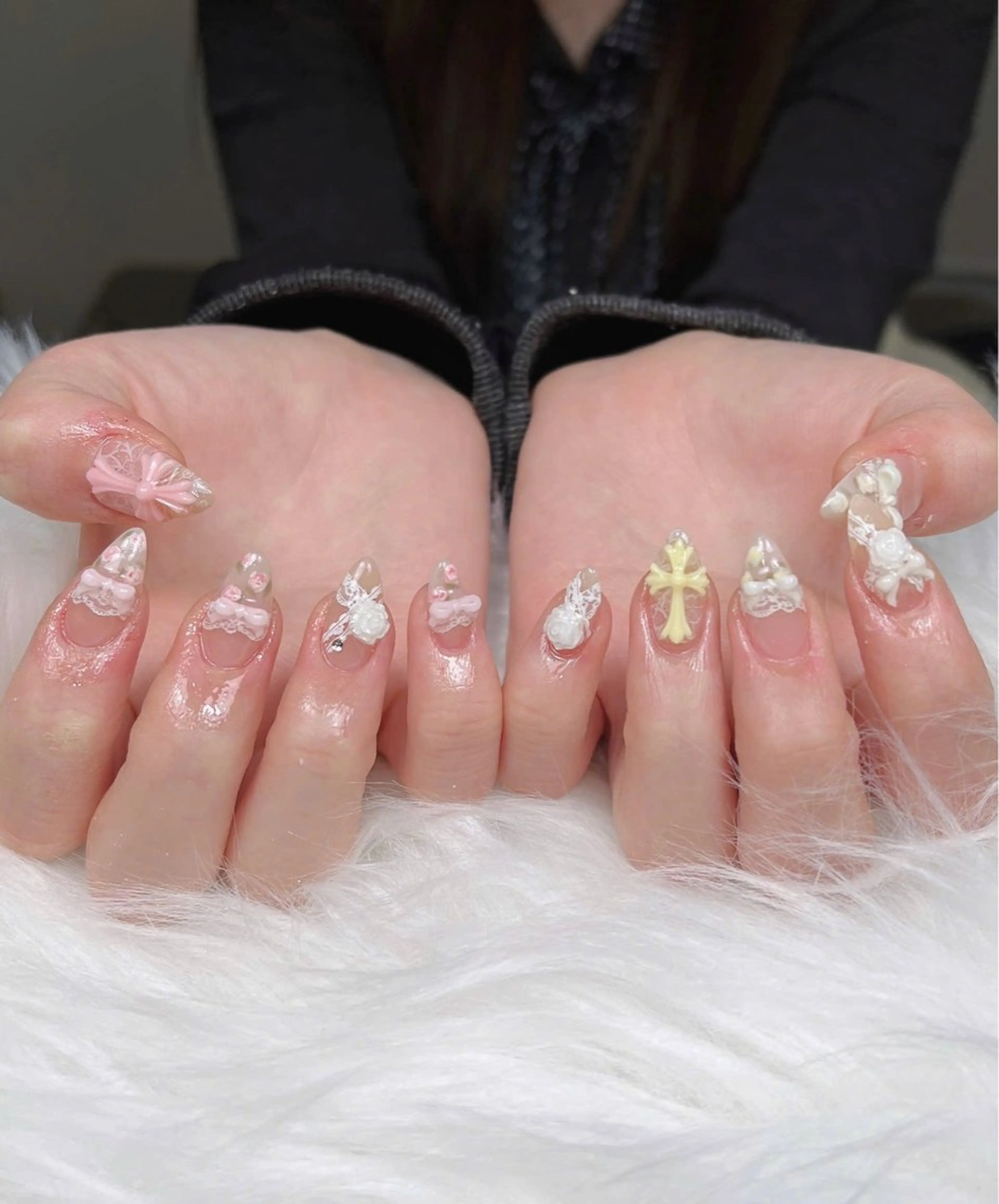 ネイル 長さ出し フレンチネイル グラデーション 卒業式 マグネットネイル Sora nail 長さ出し専門店のネイルデザイン