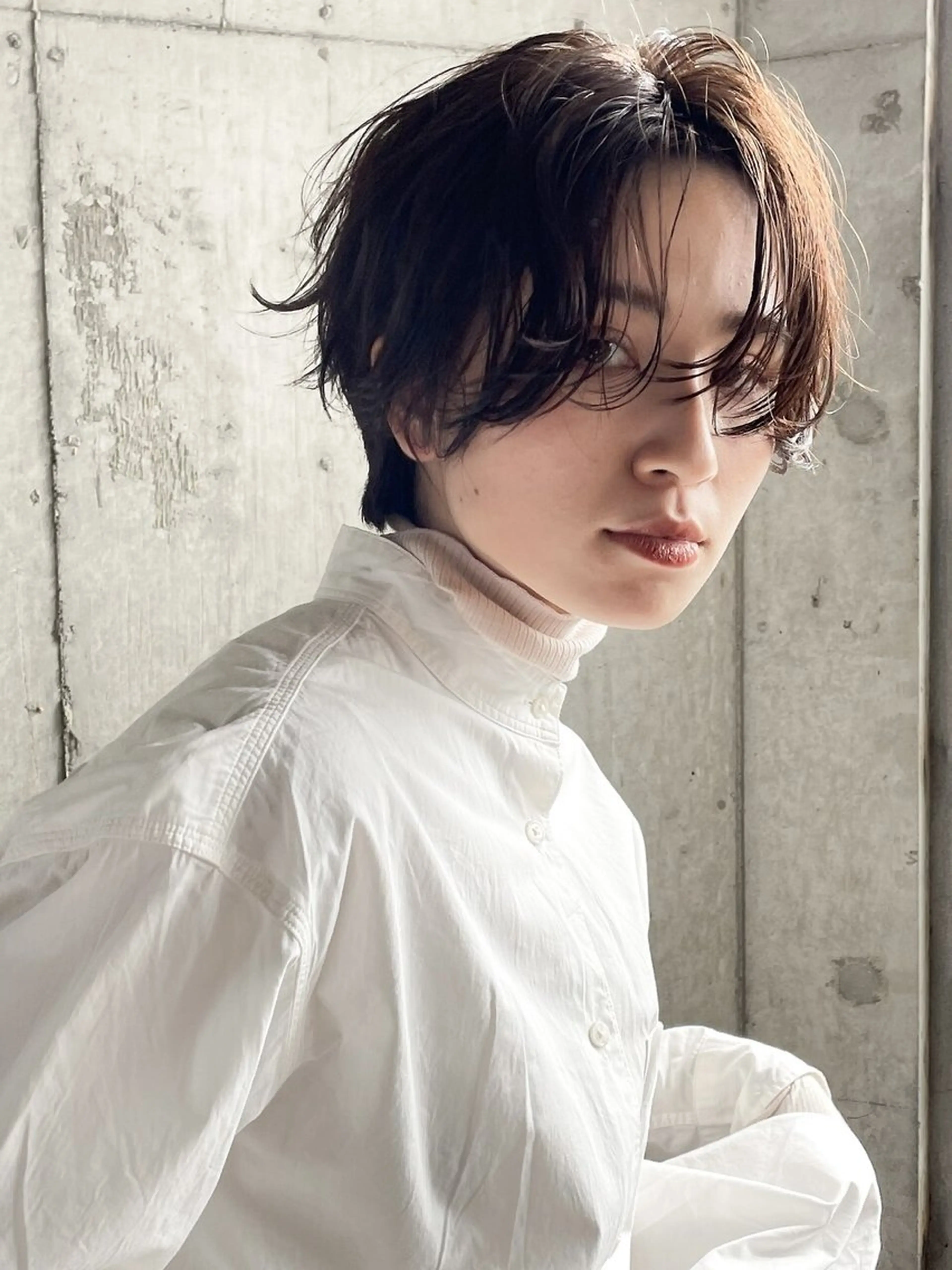 ショート カラー パーマ こもり なおやのヘアスタイル