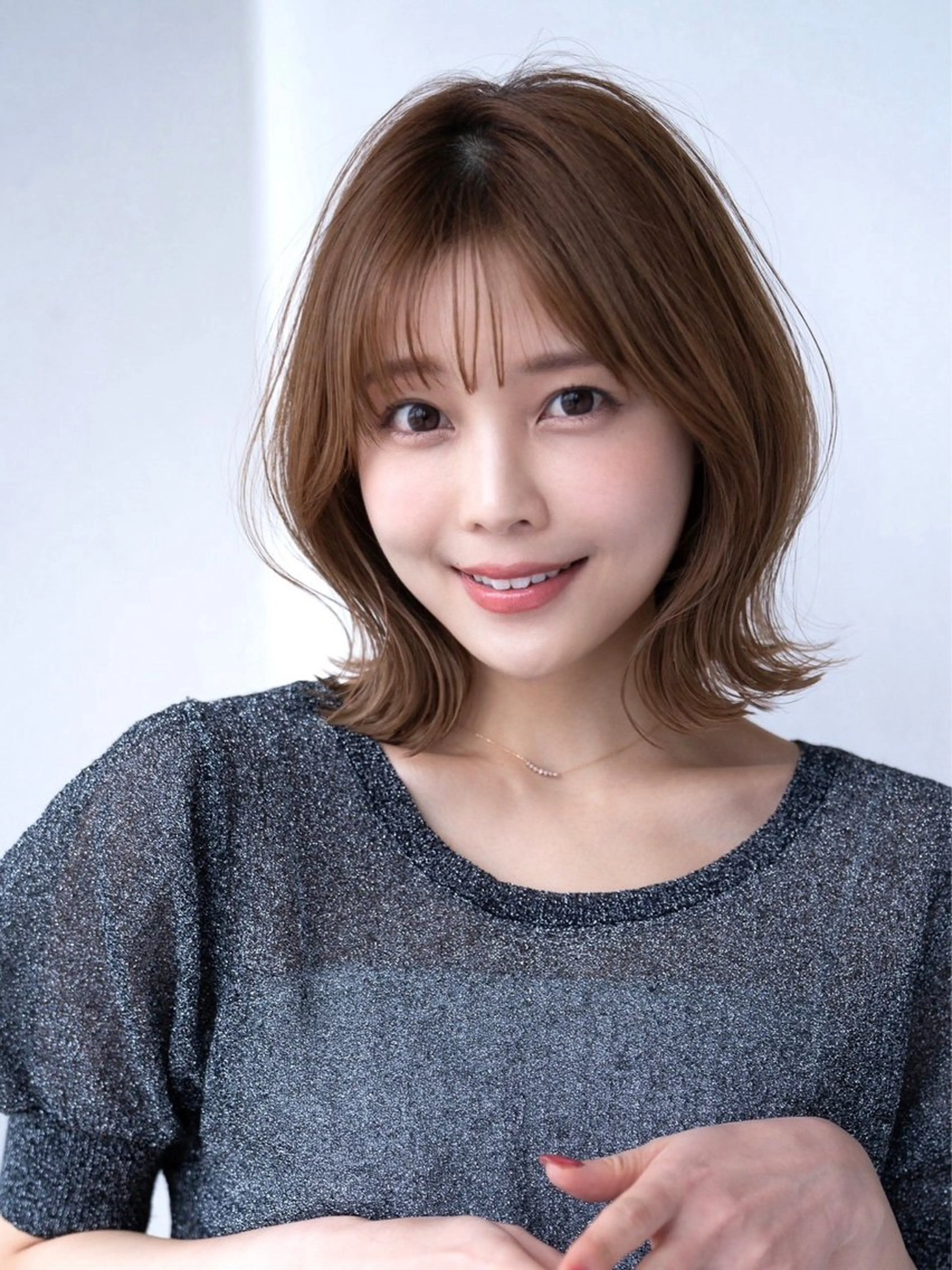 ミディアム カラー カット ヘアカラー トリートメント 田中航平/渋谷ボブ/ レイヤーボブのヘアスタイル