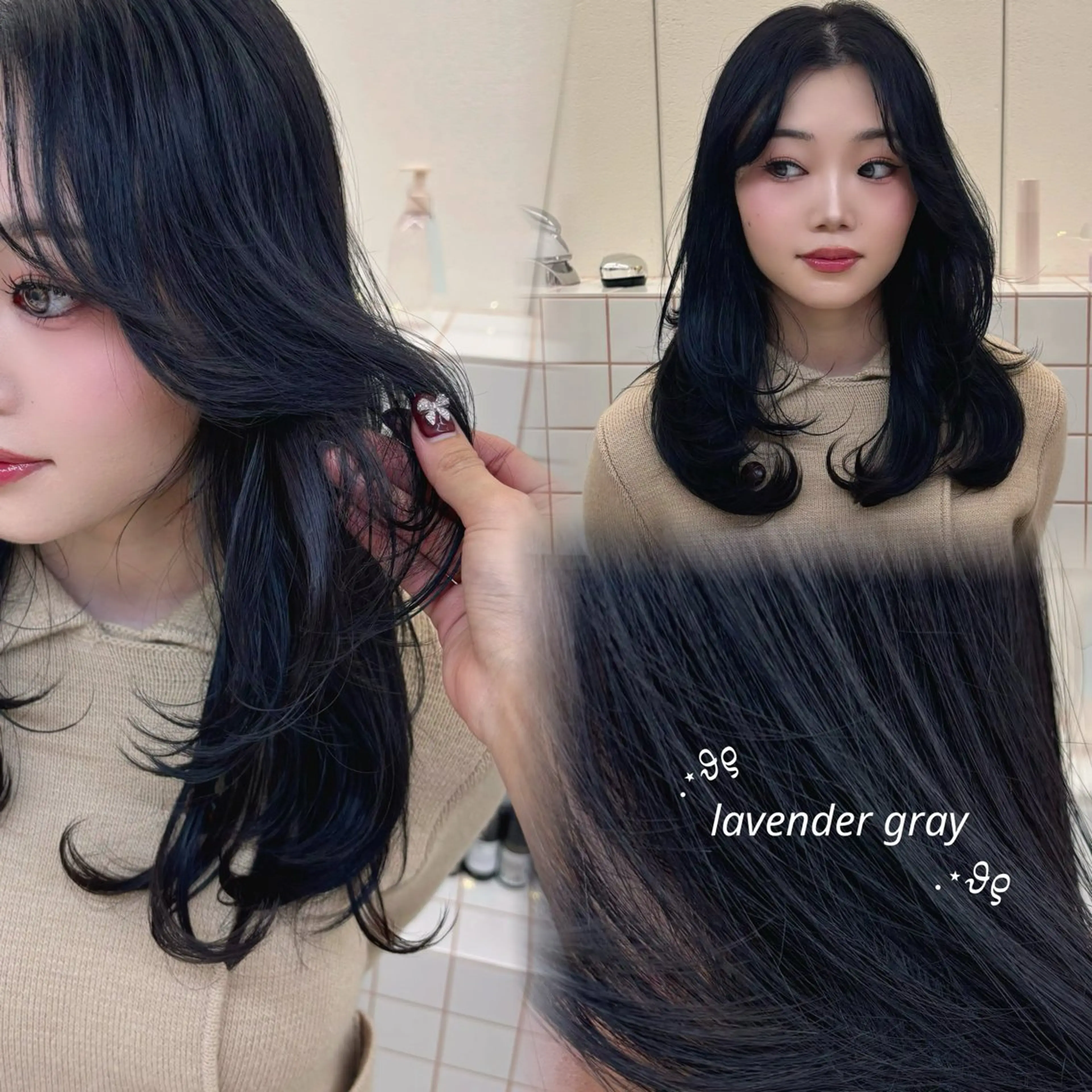 カラー 透明感カラー ラベンダーカラー ラベンダーグレー ヘアカラー トリートメント Asumi/丸の内 /ブリーチ/花屋併設のヘアスタイル