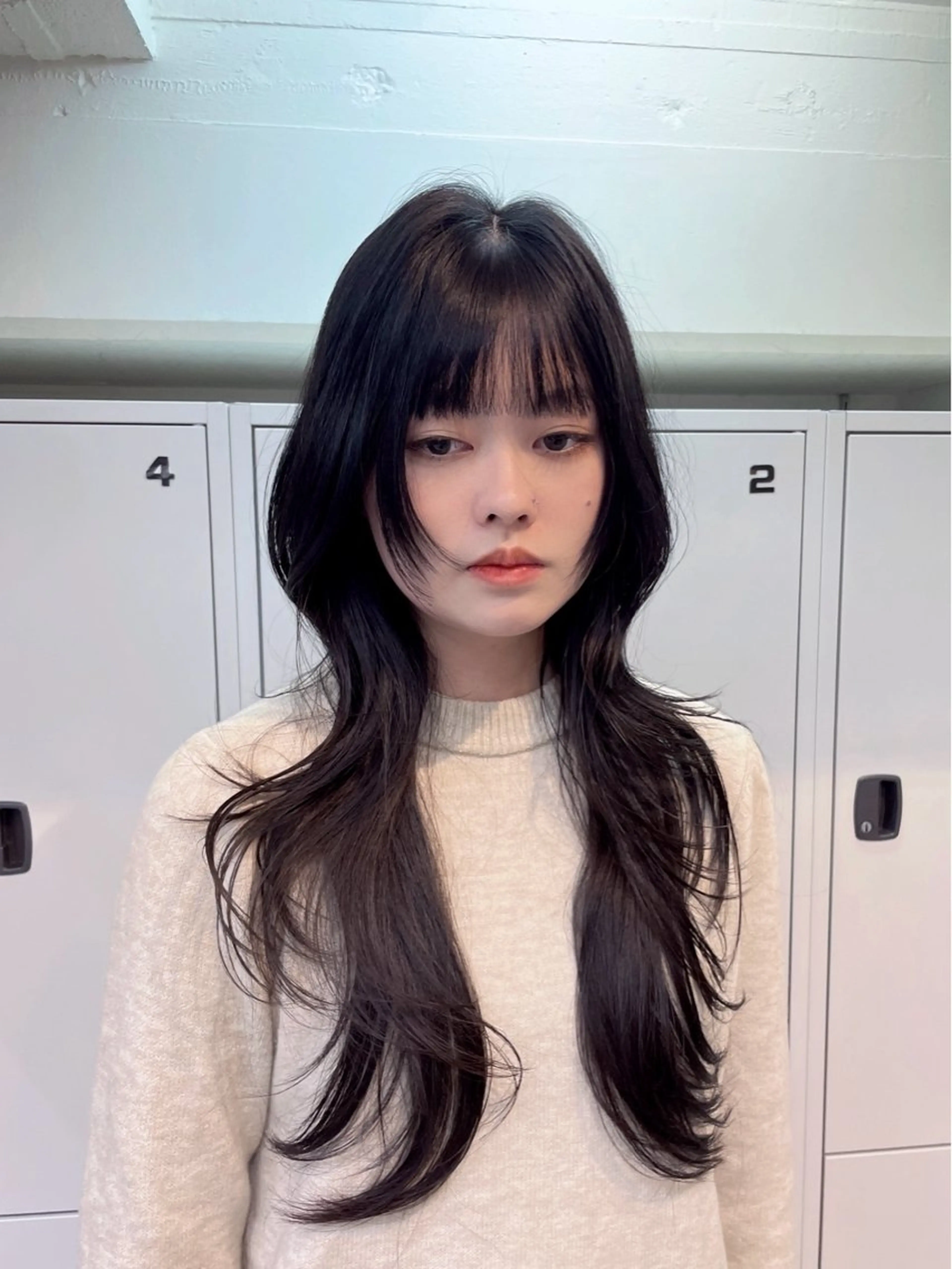 ロング 韓国風ヘア カット yu-kaハッシュ カット/韓国レイヤーのヘアスタイル