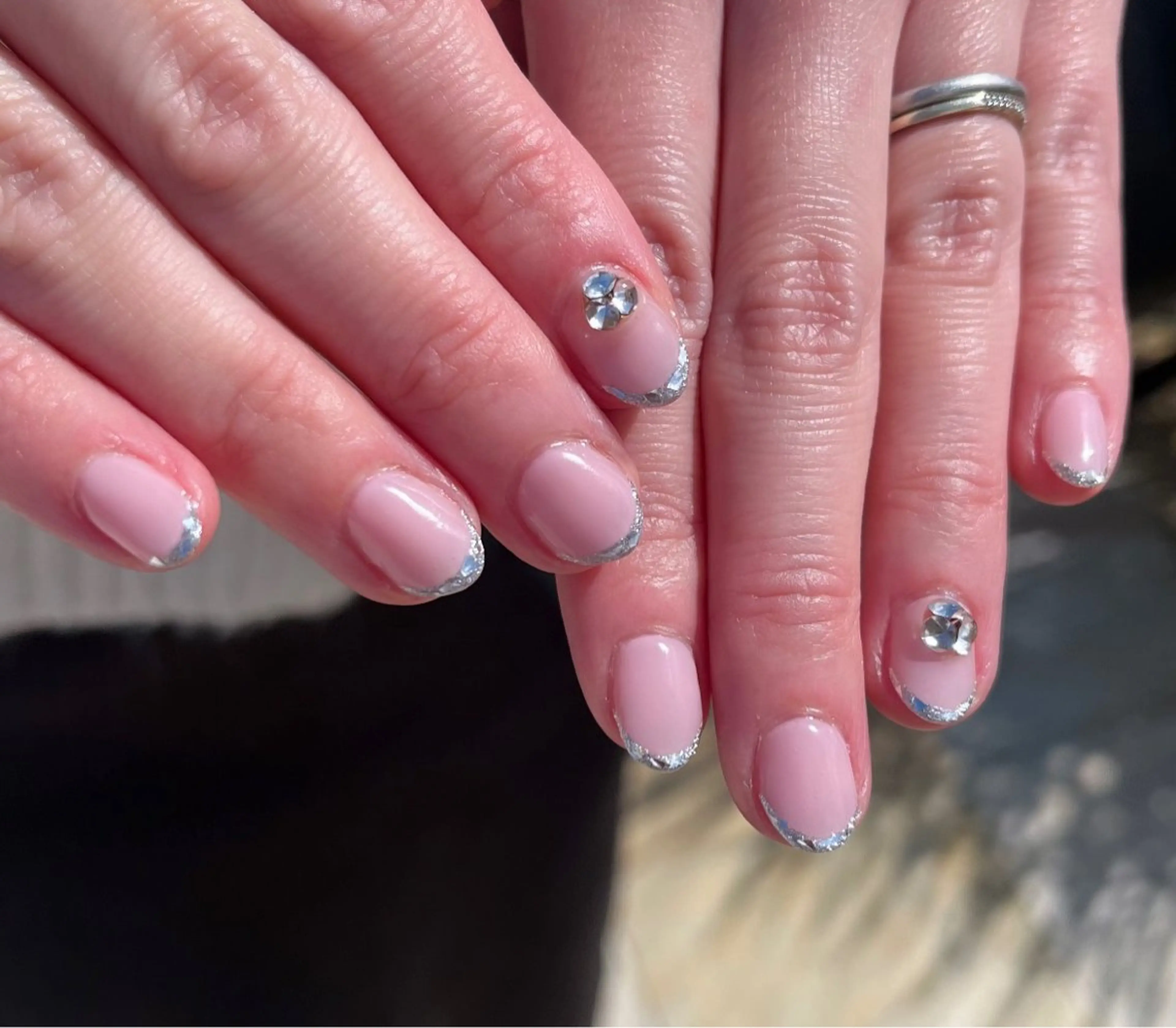 ネイル フレンチネイル ガラスフレンチ ハンドネイル HazeGrass NAILのネイルデザイン