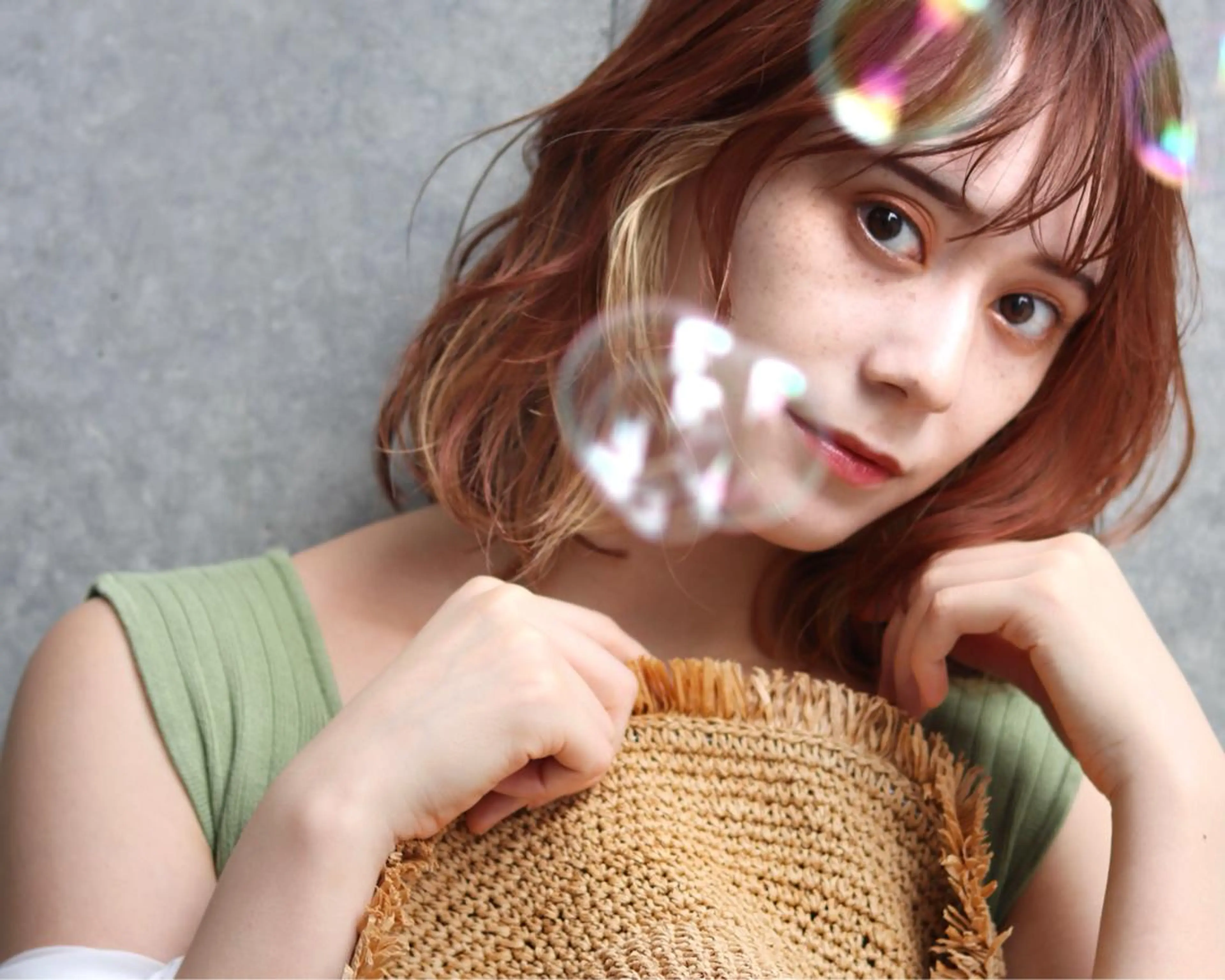 ミディアム カラー ヘアカラー トリートメント 顔周り特化/韓国ヘア /レイヤー/吉野幸大のヘアスタイル