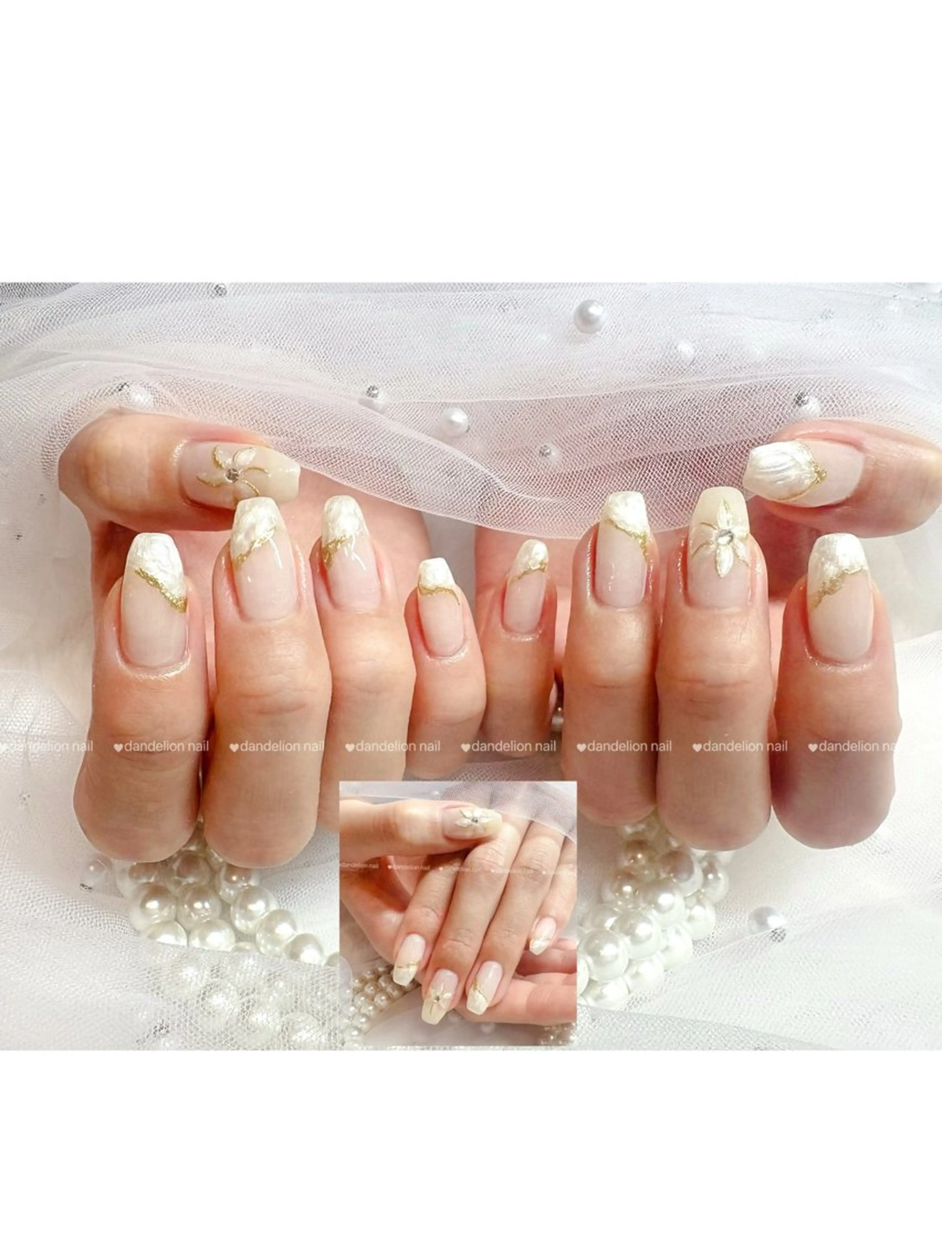 ネイル アートネイル ミラーネイル 持ち込み ハンドネイル dandelion nail北千住のネイルデザイン