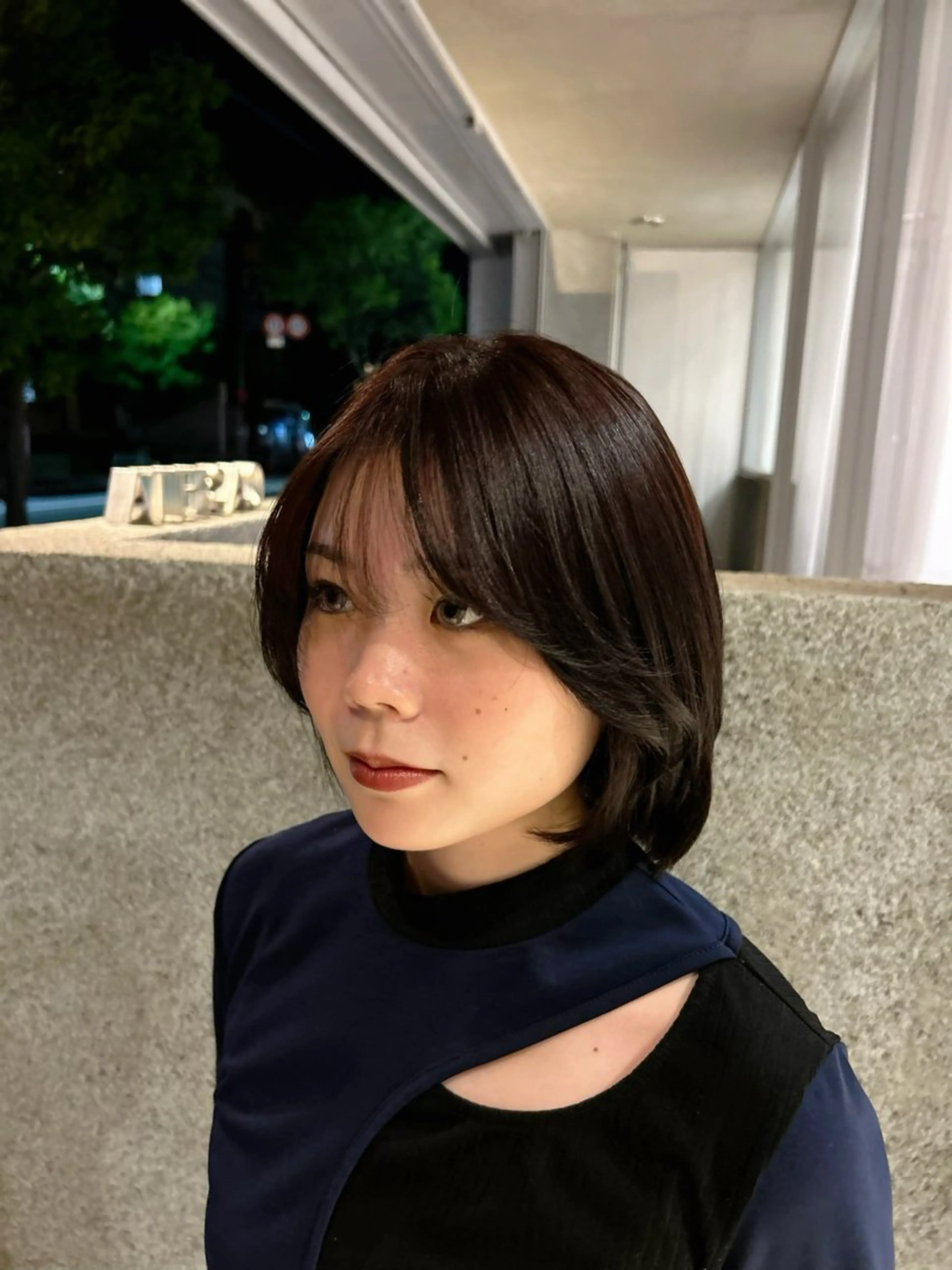 ミディアム ヘアカラー ユウヒ <レイヤー·パーマ>のヘアスタイル