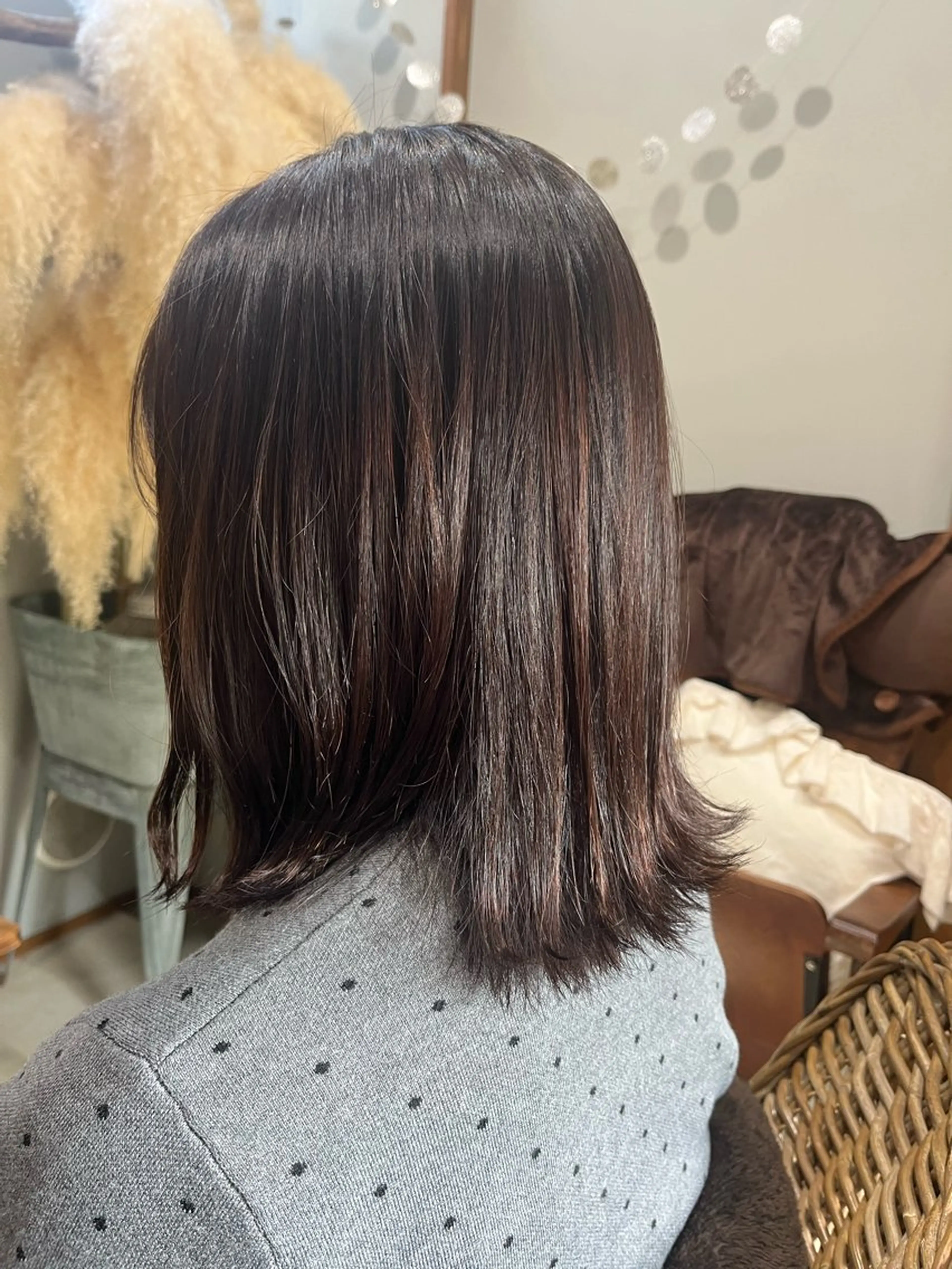 ミディアム カラー ブラウンカラー カット ヘアカラー トリートメント フクウラ ミホのヘアスタイル