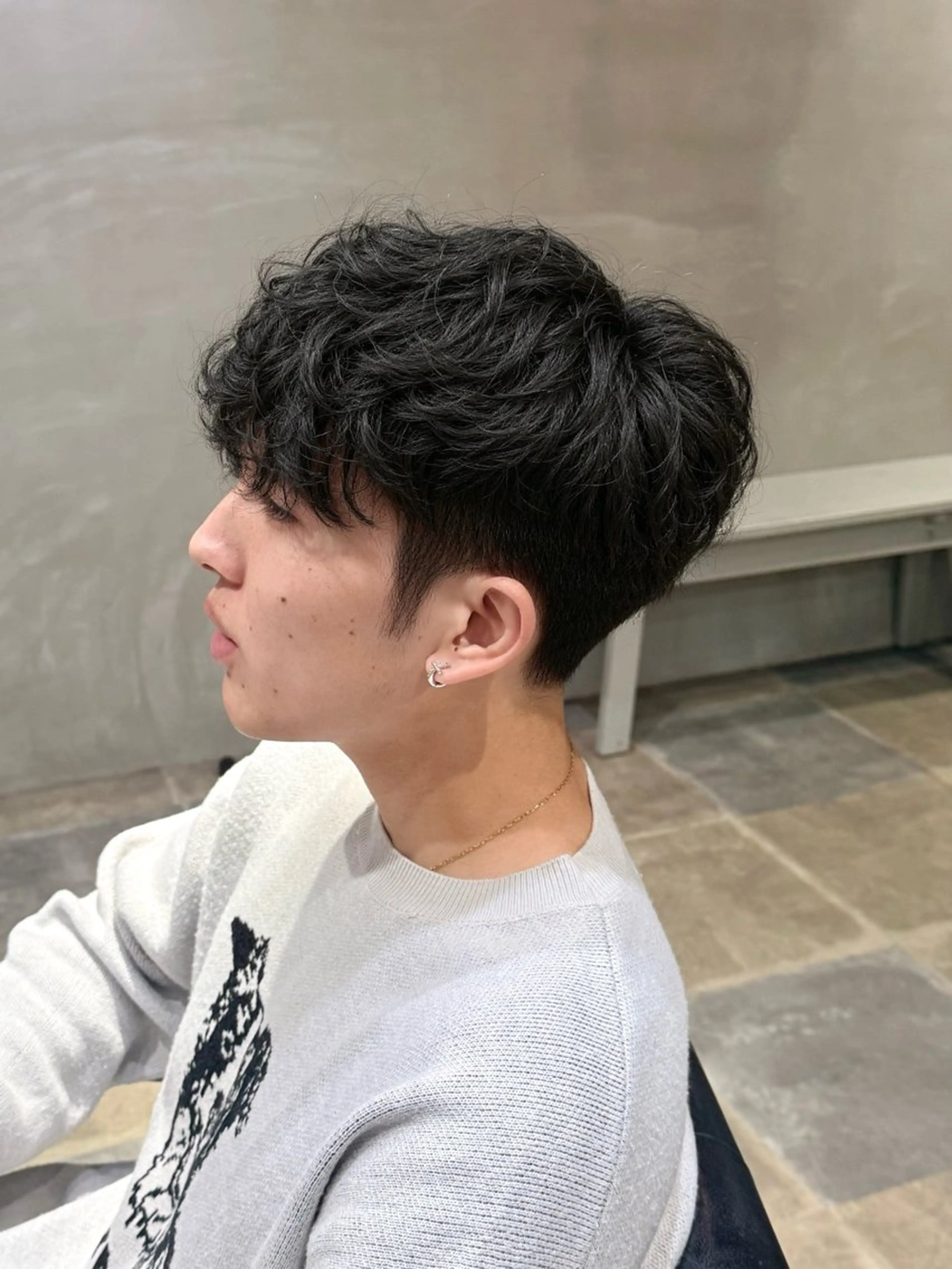 パーマ メンズ メンズパーマ スペインカール カット パーマ メンズカット Hikaruのヘアスタイル