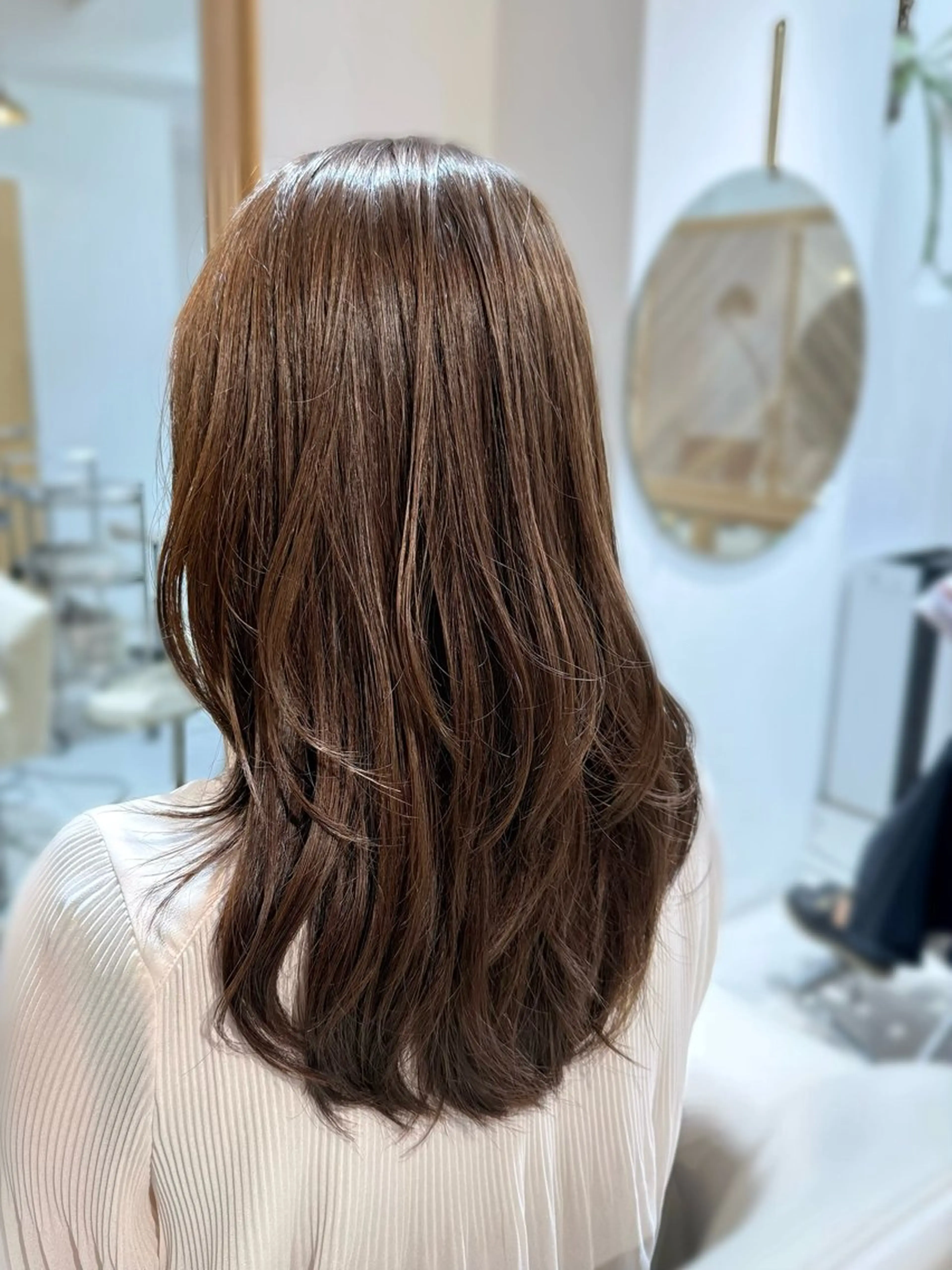 セミロング カラー カット ヘアカラー トリートメント 安永 涼のヘアスタイル