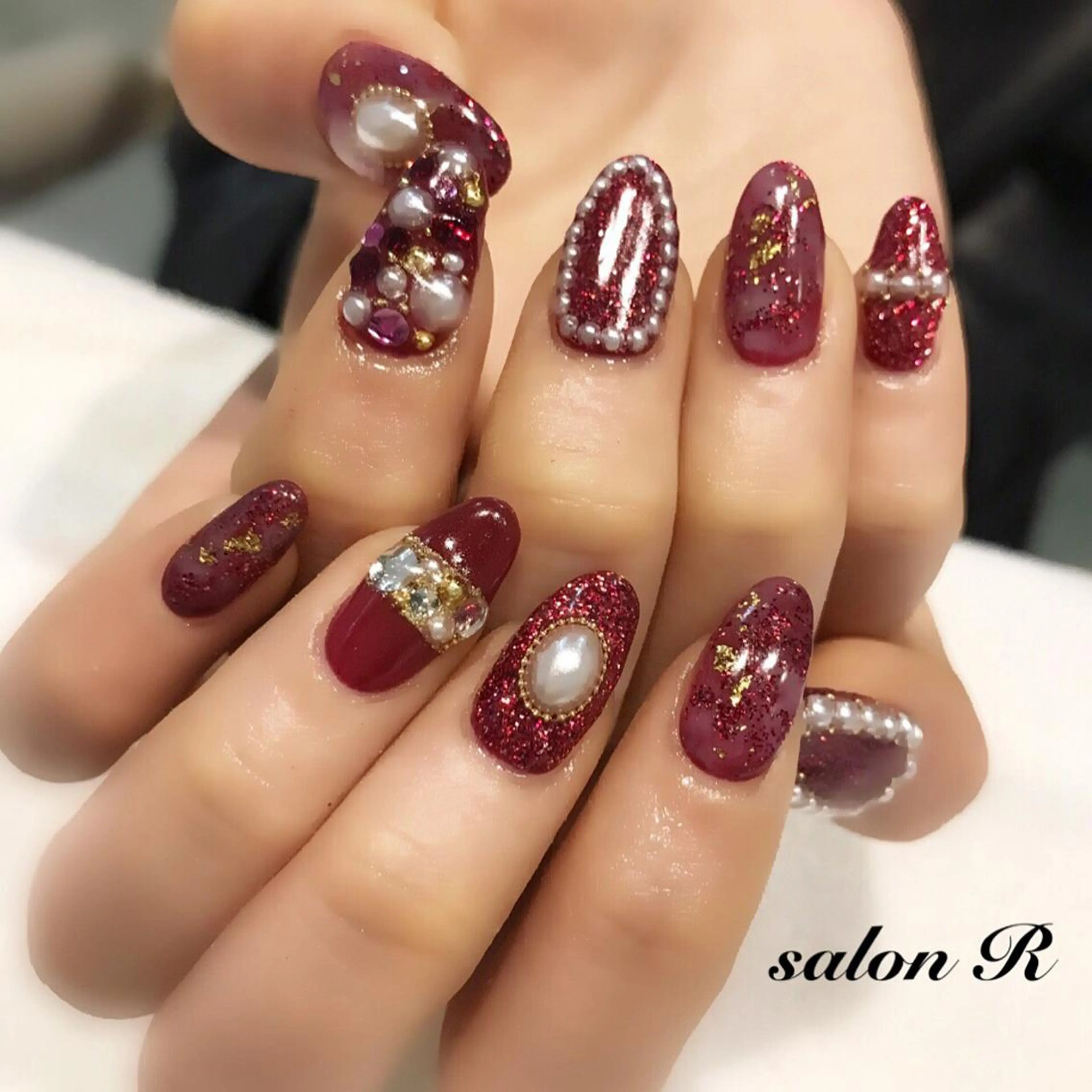 ネイル ボルドー NARUMI HYODOのネイルデザイン