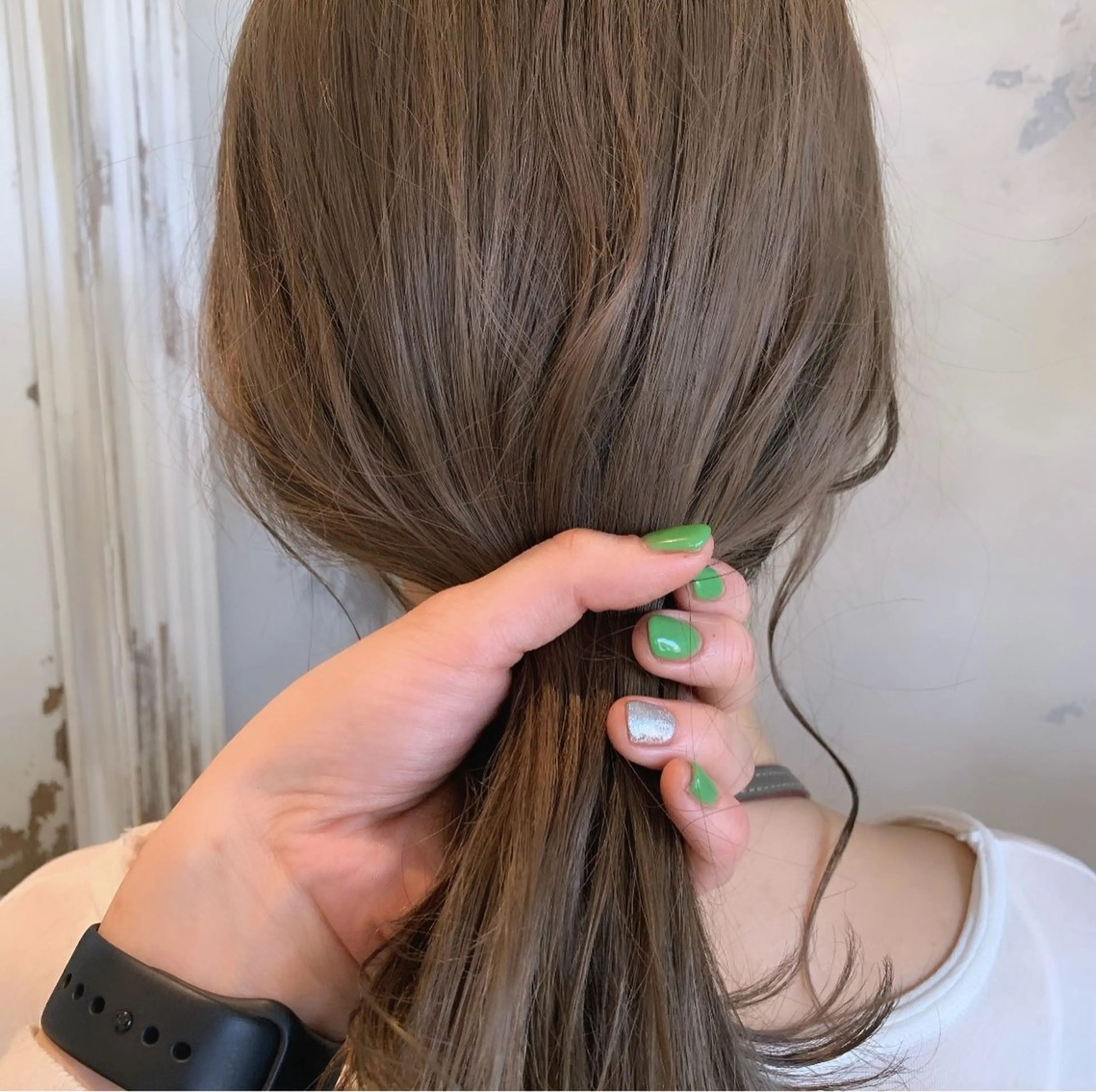 ロング カラー ブリーチ ダブルカラー ブリーチなしカラー 吉村 怜のヘアスタイル