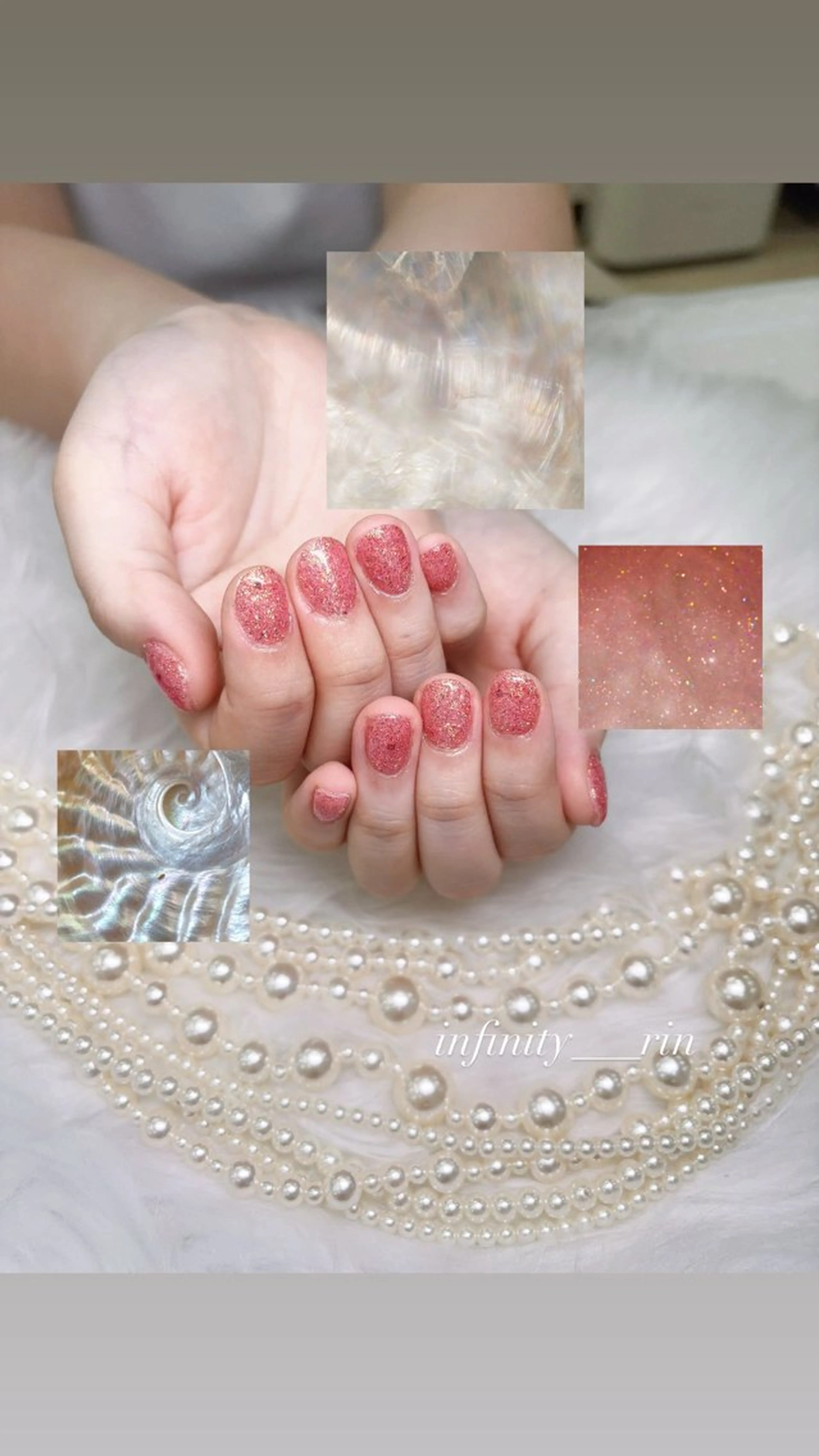 ネイル キラキラネイル ピンク ハンドネイル Rin ⟡.·𝜗𝜚のネイルデザイン