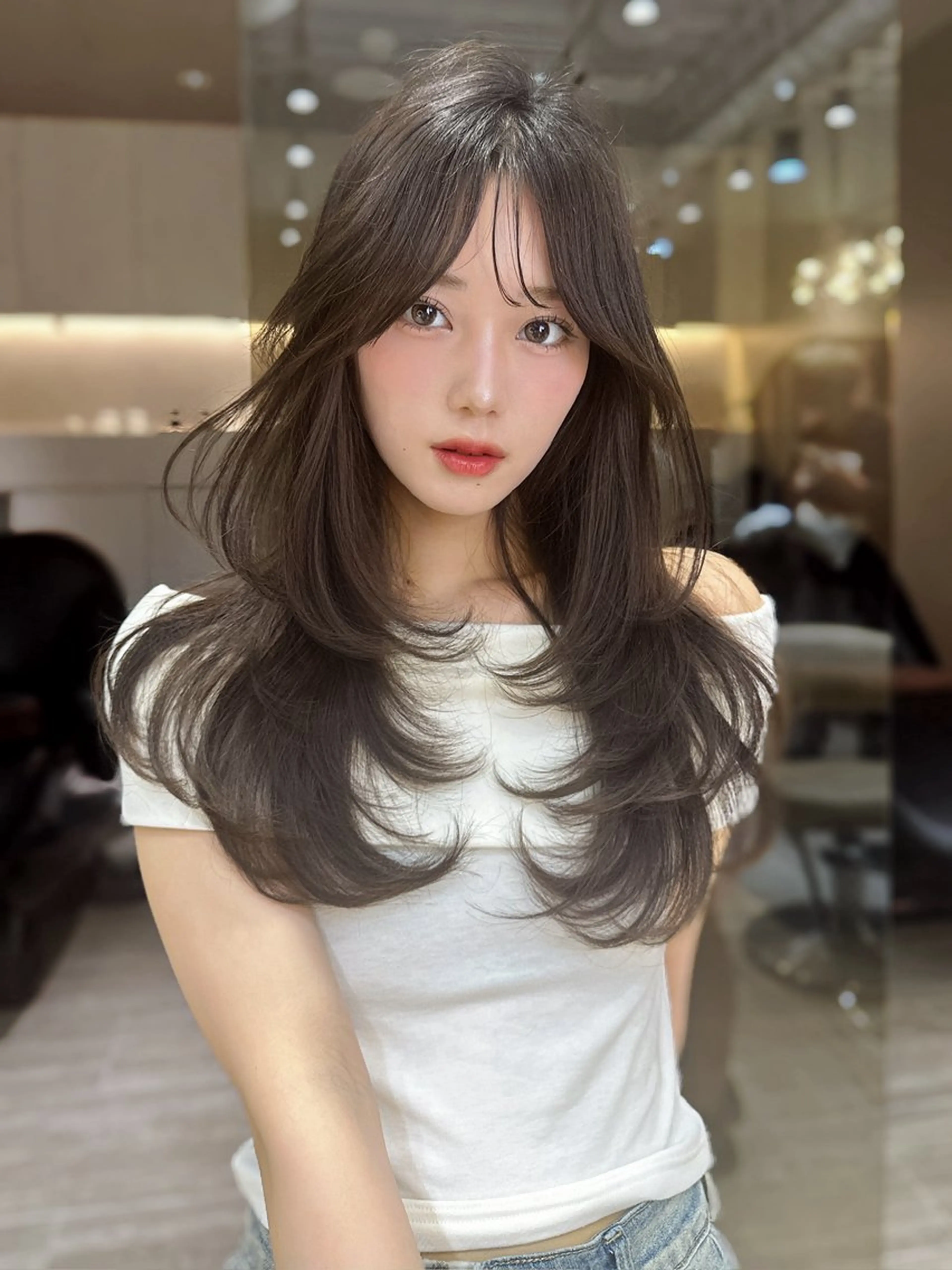 ロング カラー カット ヘアカラー トリートメント 顔周り/韓国レイヤー /髪質改善/小原幹太のヘアスタイル