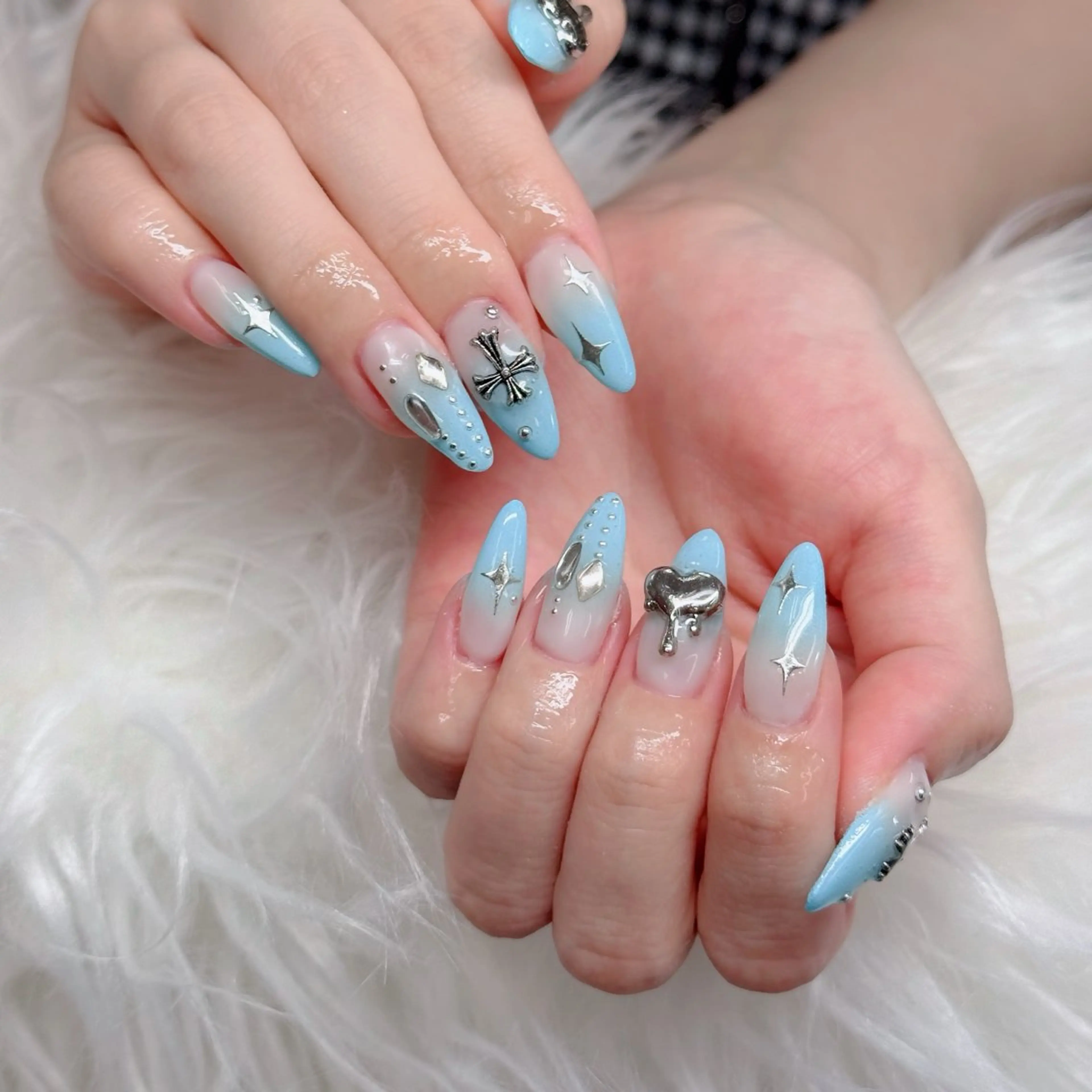 ネイル ロングネイル マグネットネイル リボン 夏ネイル スーパーロングネイル Hani Nail XUKAのネイルデザイン