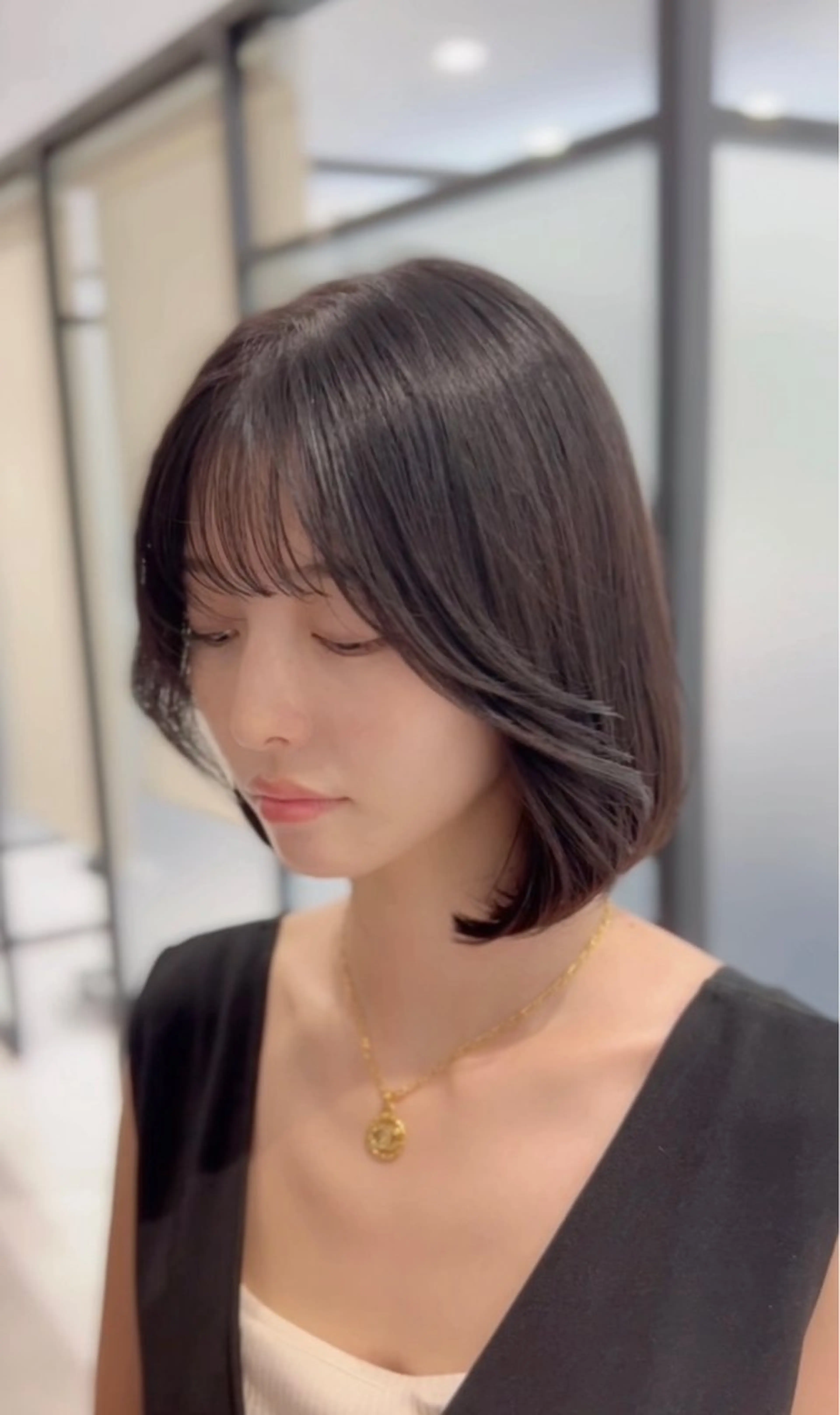 ミディアム カラー 髪質改善/顔まわり 石原のヘアスタイル