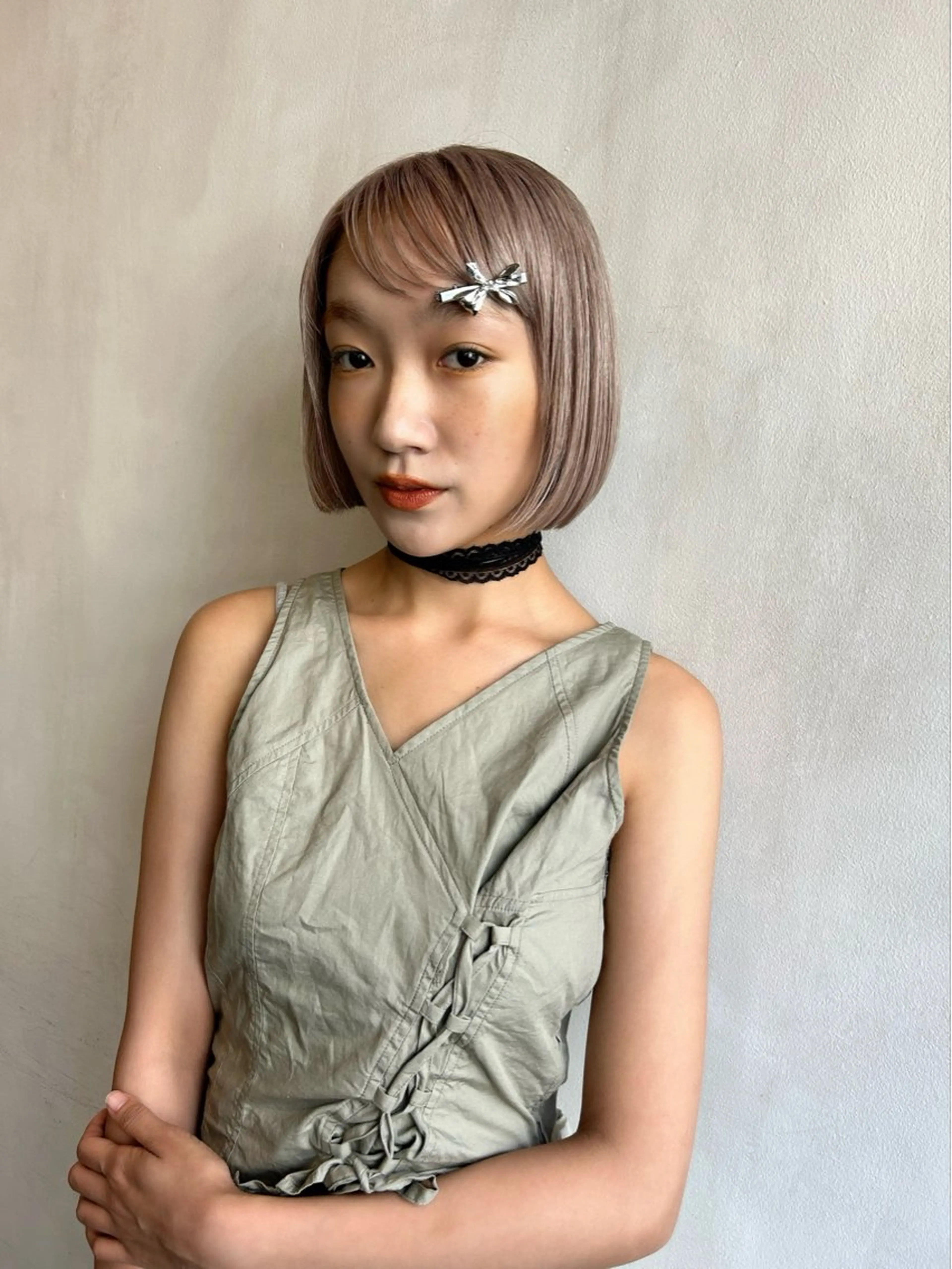 ミディアム カット ヘアカラー トリートメント L STUDIO所属・ハイトーン/ブリーチ 🧁soraのヘアスタイル