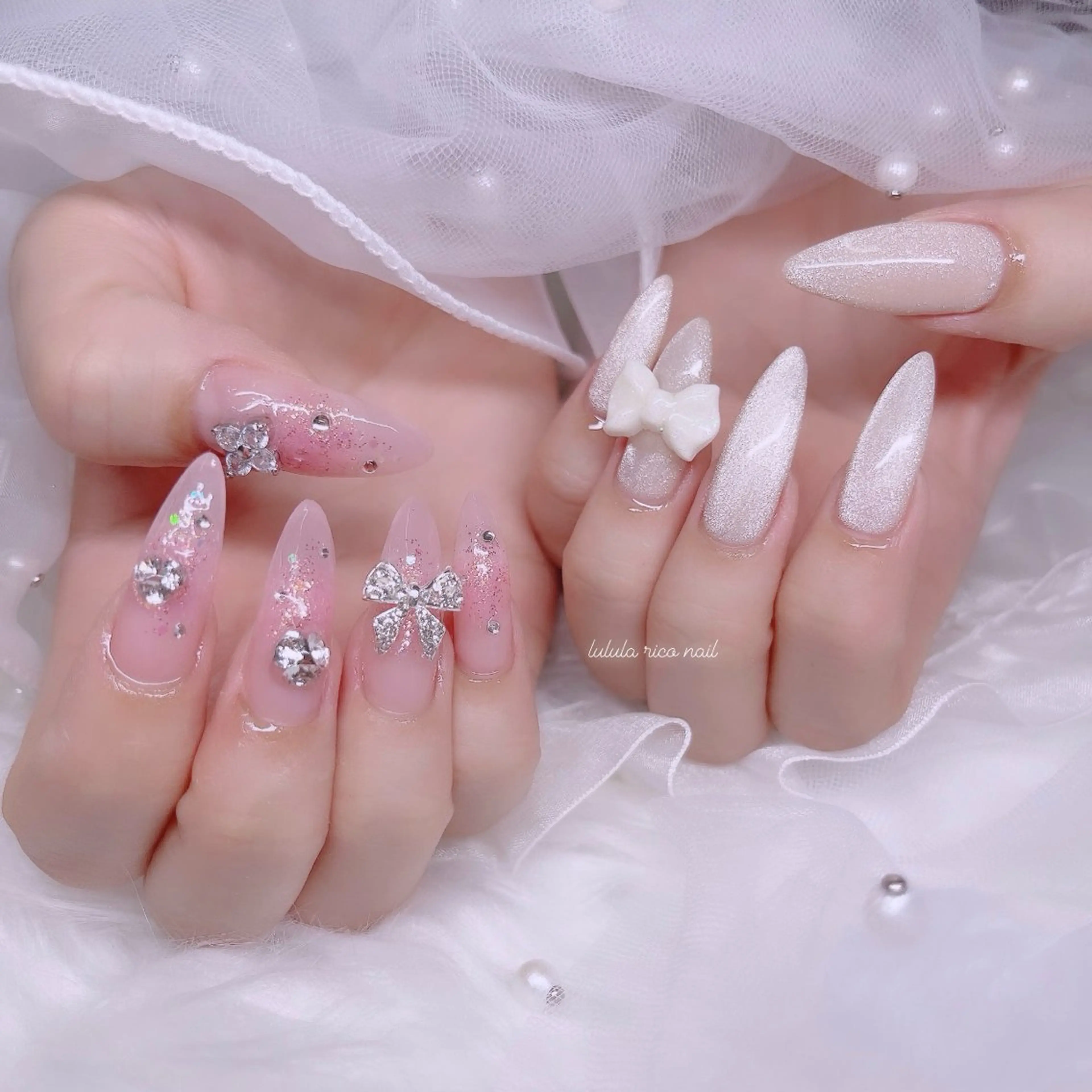 ネイル フレンチネイル ガーリー 韓国ネイル ワンホンネイル lulula ricoのエステ・リラクイメージ