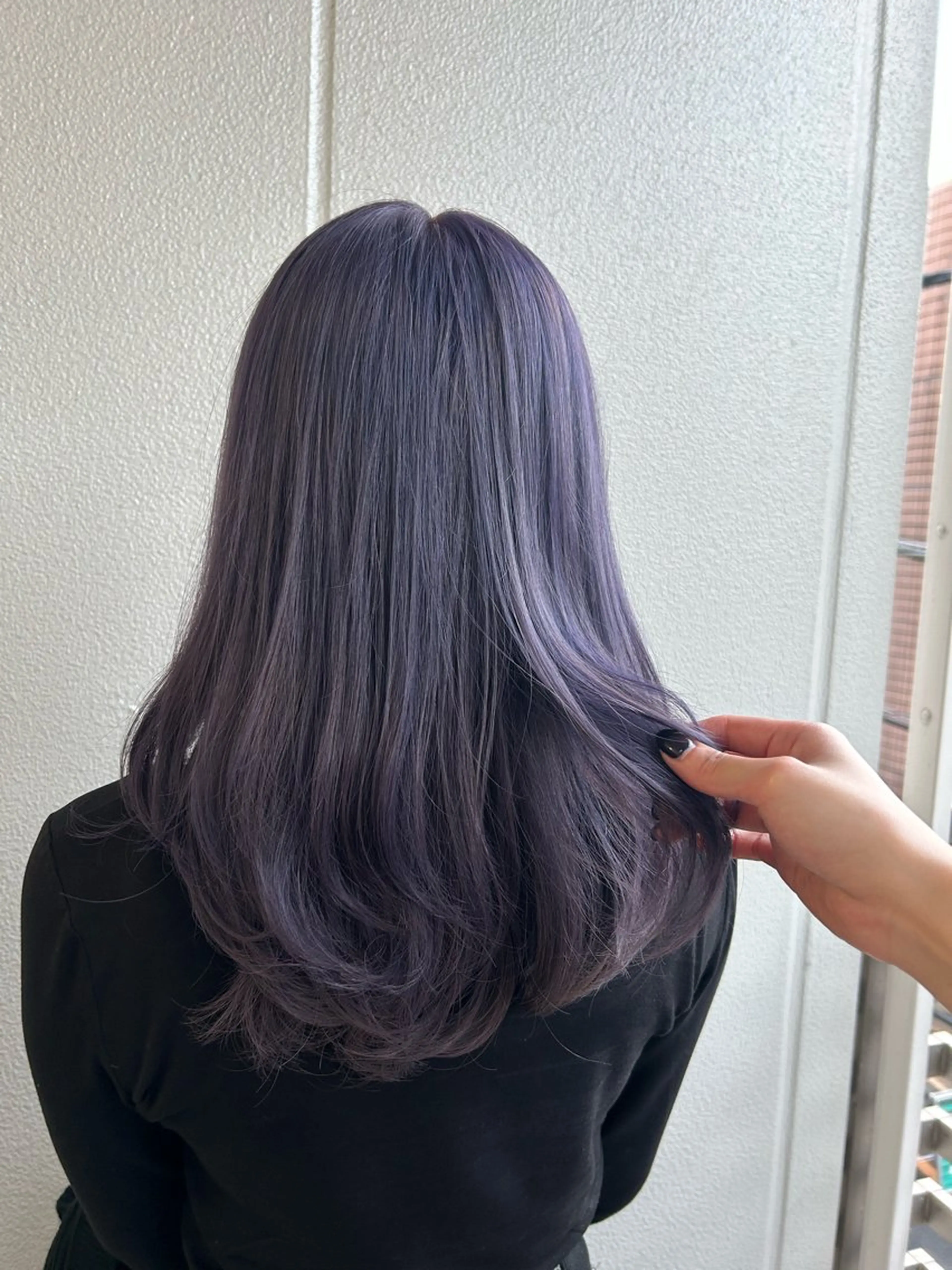 セミロング カラー ヘアアレンジ ブルーカラー ブルーラベンダー ラベンダーカラー 《暖色/韓国hair 》🇰🇷桑原ユキネのヘアスタイル