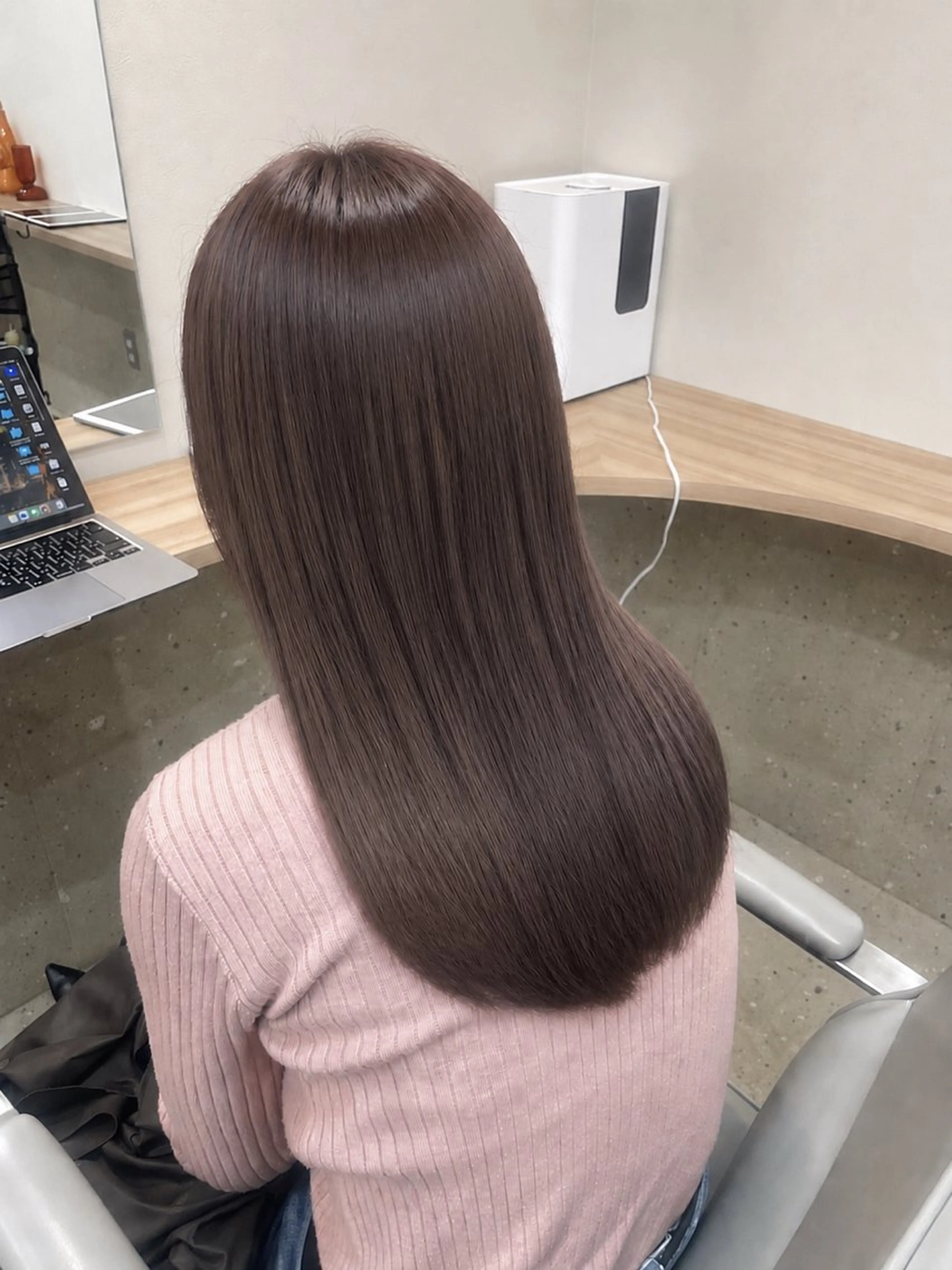 セミロング 髪質改善 韓国風ヘア 縮毛矯正 カット 縮毛矯正 YOSHIKO 六本松のヘアスタイル